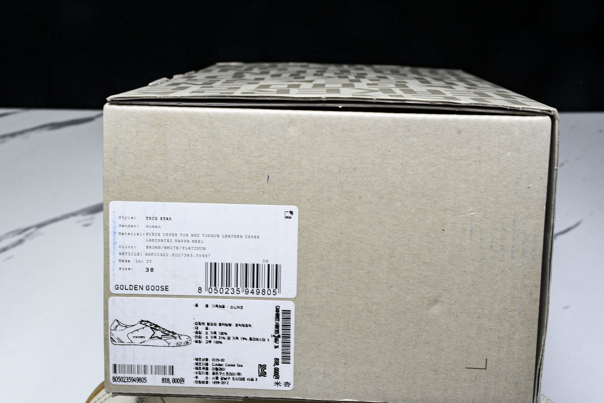 Golden Goose 25周年限定款三色系带平底低帮德训板鞋2025新款星星做旧小脏鞋女_CM_3G