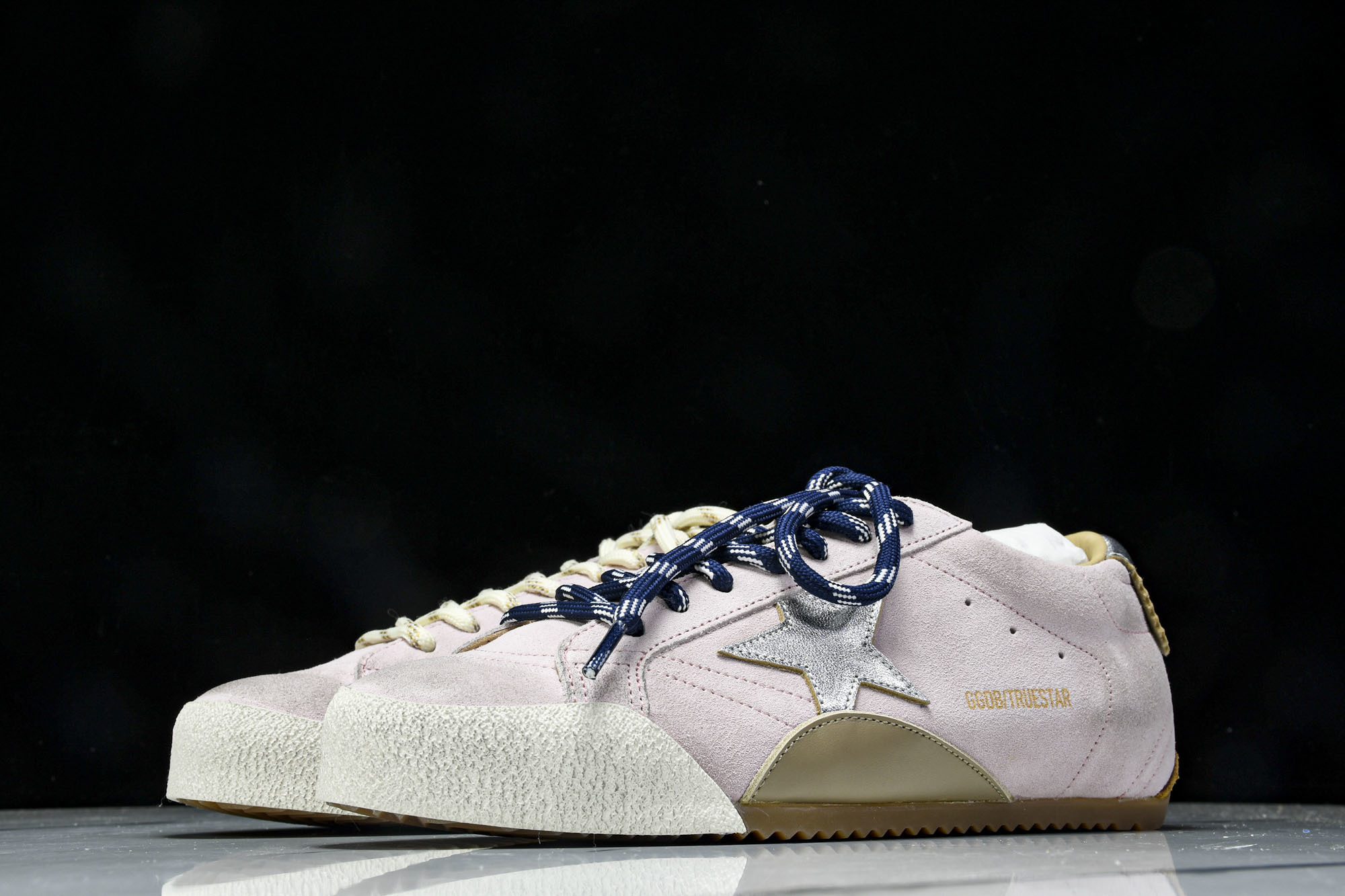Golden Goose 25周年限定款三色系带平底低帮德训板鞋2025新款星星做旧小脏鞋女_CM_4G