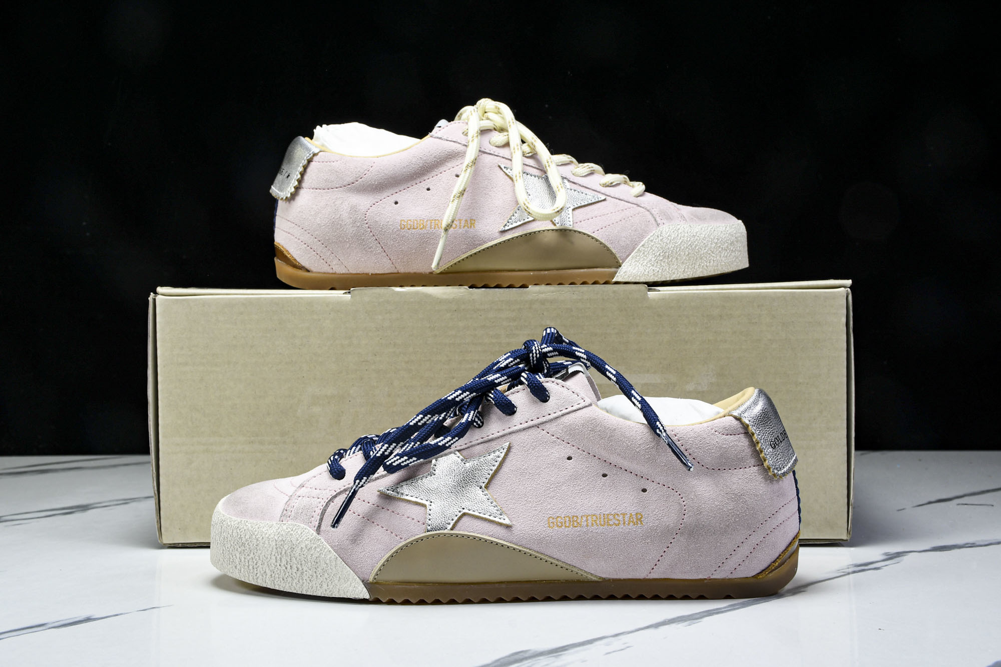 Golden Goose 25周年限定款三色系带平底低帮德训板鞋2025新款星星做旧小脏鞋女_CM_4G