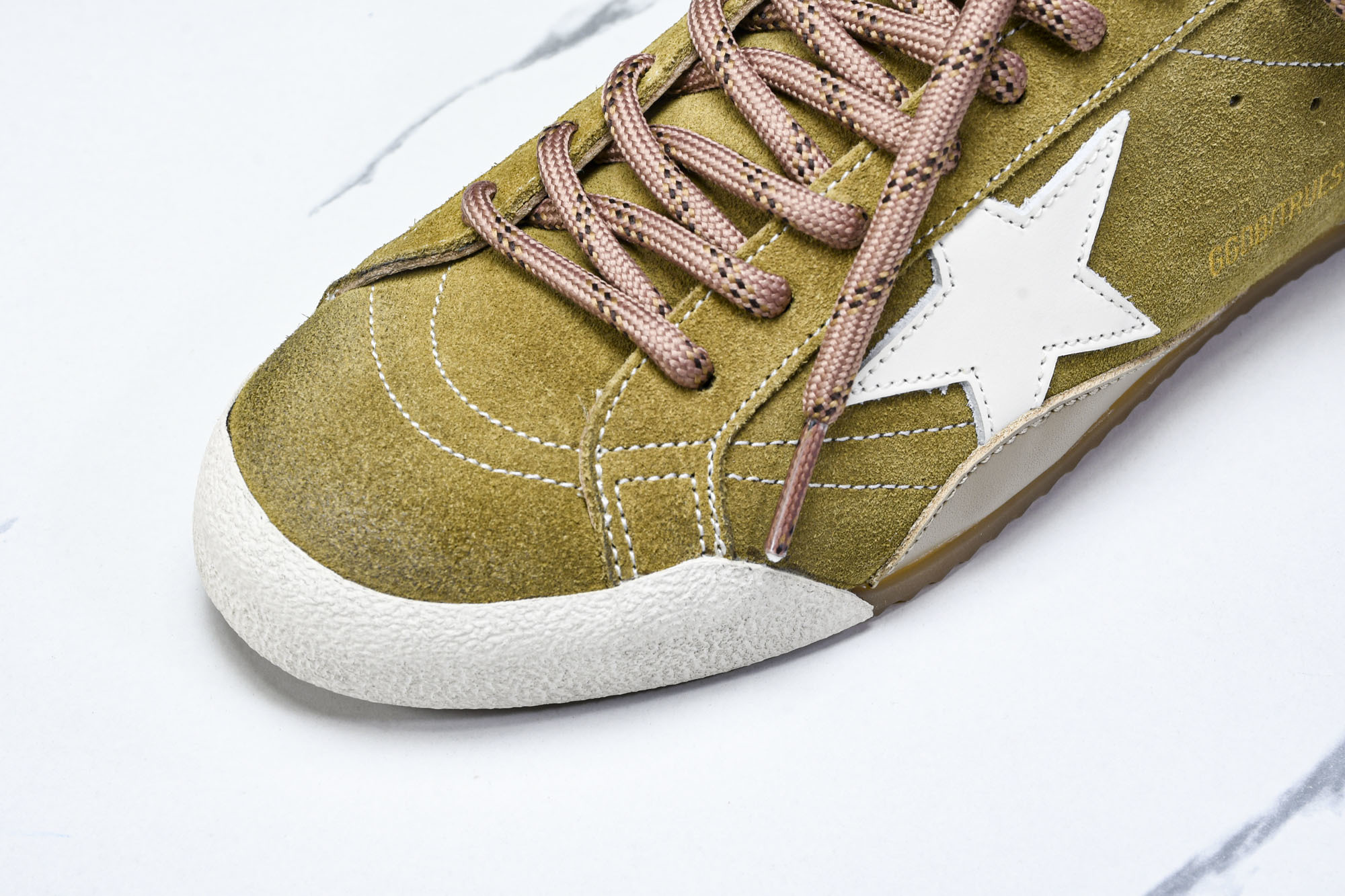 Golden Goose 25周年限定款三色系带平底低帮德训板鞋2025新款星星做旧小脏鞋女_CM_5G