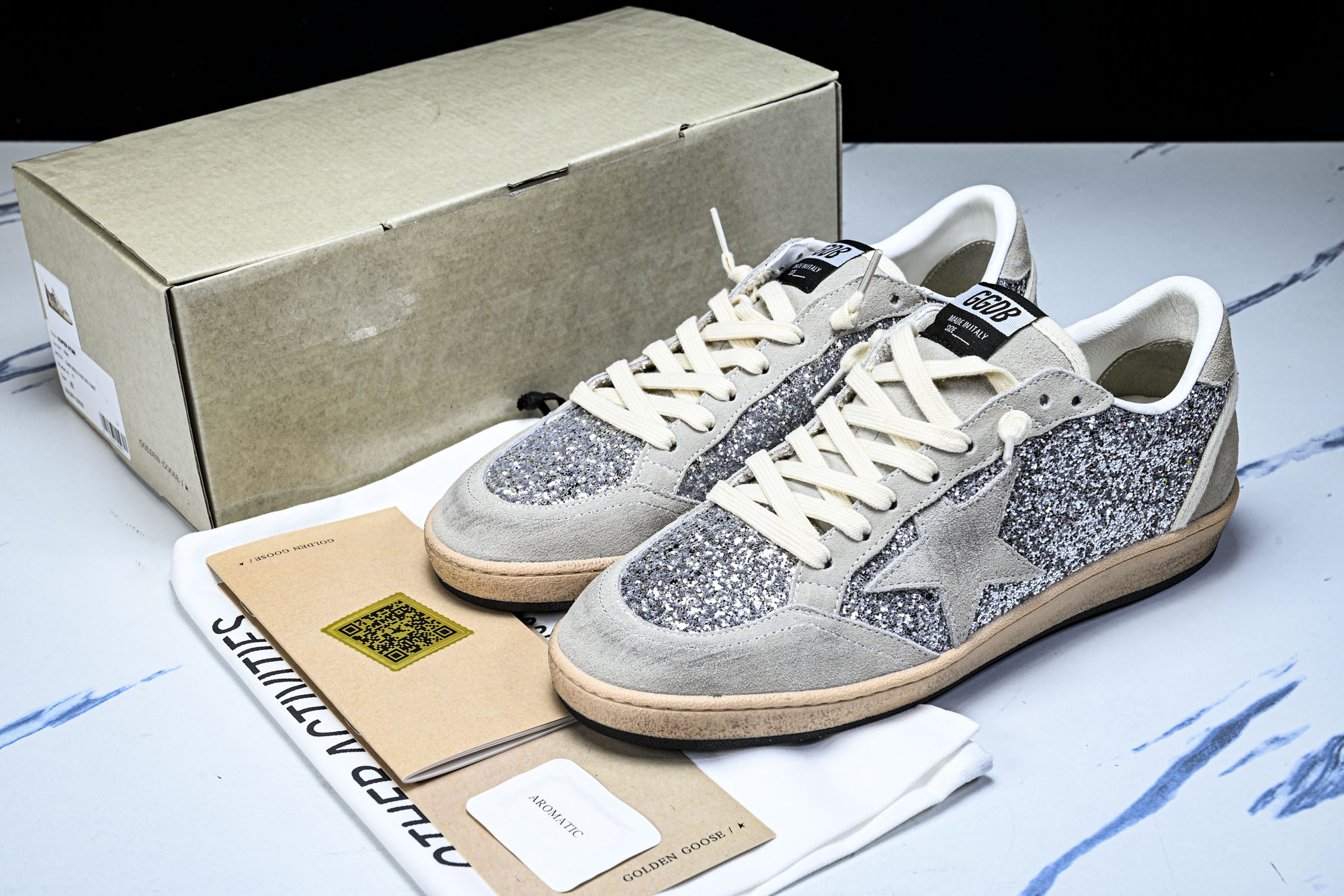 Golden Goose Ball Star 低帮休闲板鞋 GGDB小脏鞋 亮片 灰棕海淘代购同渠道品质