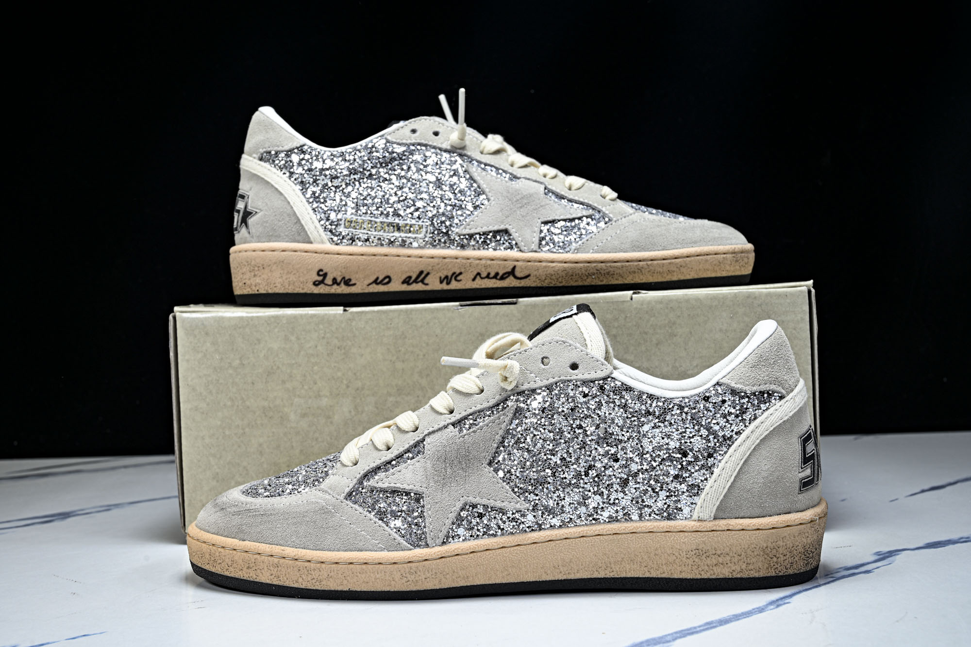 Golden Goose Ball Star 低帮休闲板鞋 GGDB小脏鞋 亮片 灰棕海淘代购同渠道品质