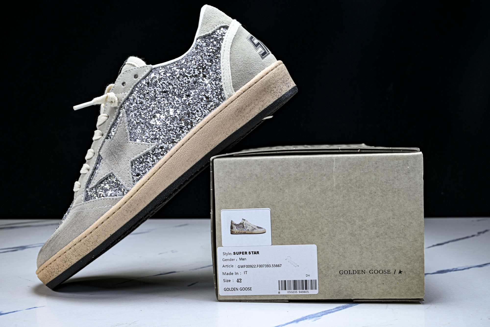 Golden Goose Ball Star 低帮休闲板鞋 GGDB小脏鞋 亮片 灰棕海淘代购同渠道品质