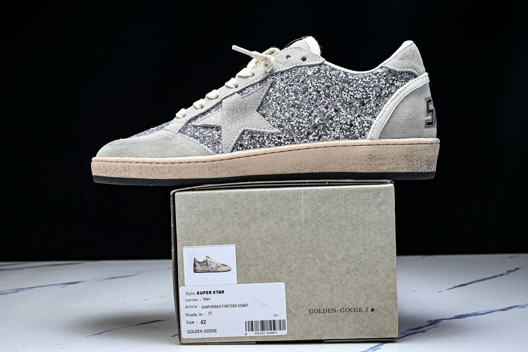 Golden Goose Ball Star 低帮休闲板鞋 GGDB小脏鞋 亮片 灰棕海淘代购同渠道品质