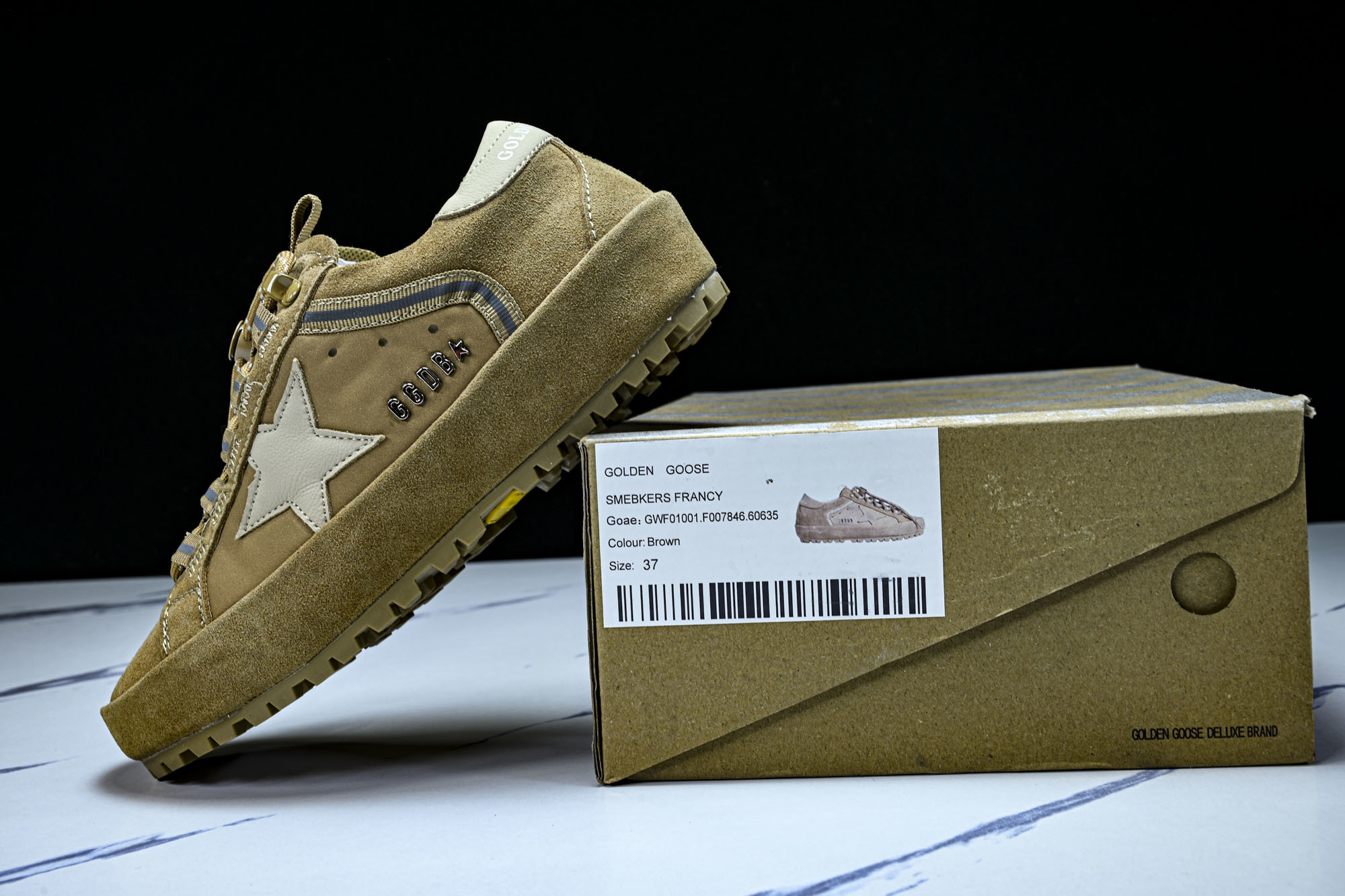 Golden Goose GGDB 麂皮拼接厚底系带休闲鞋女板鞋 #YZ006Golden Goose 