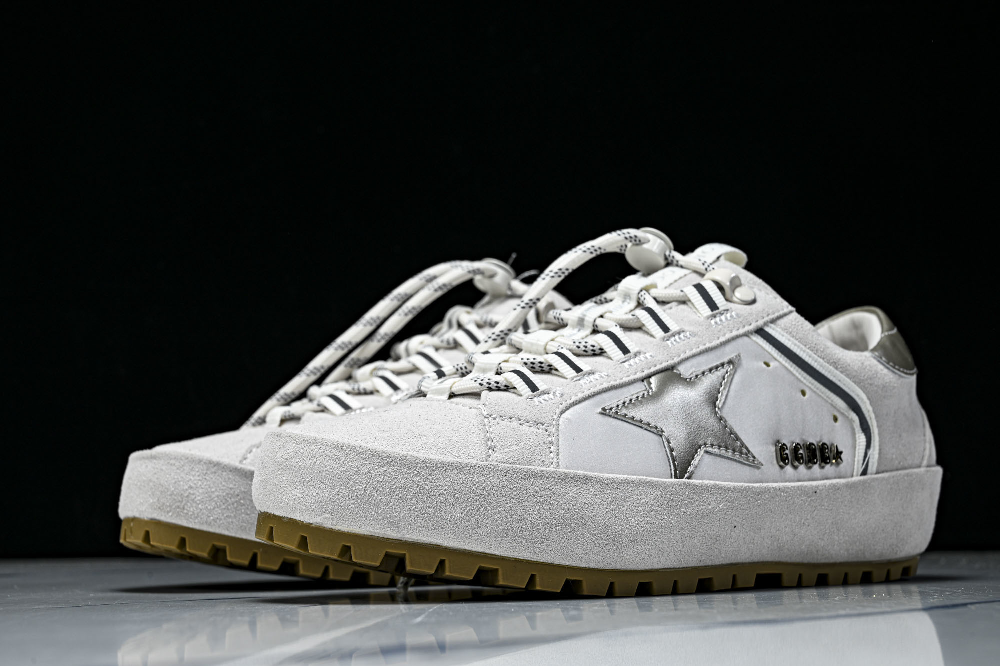 Golden Goose GGDB 麂皮拼接厚底系带休闲鞋女板鞋_CM_1 #YZ006Golden G