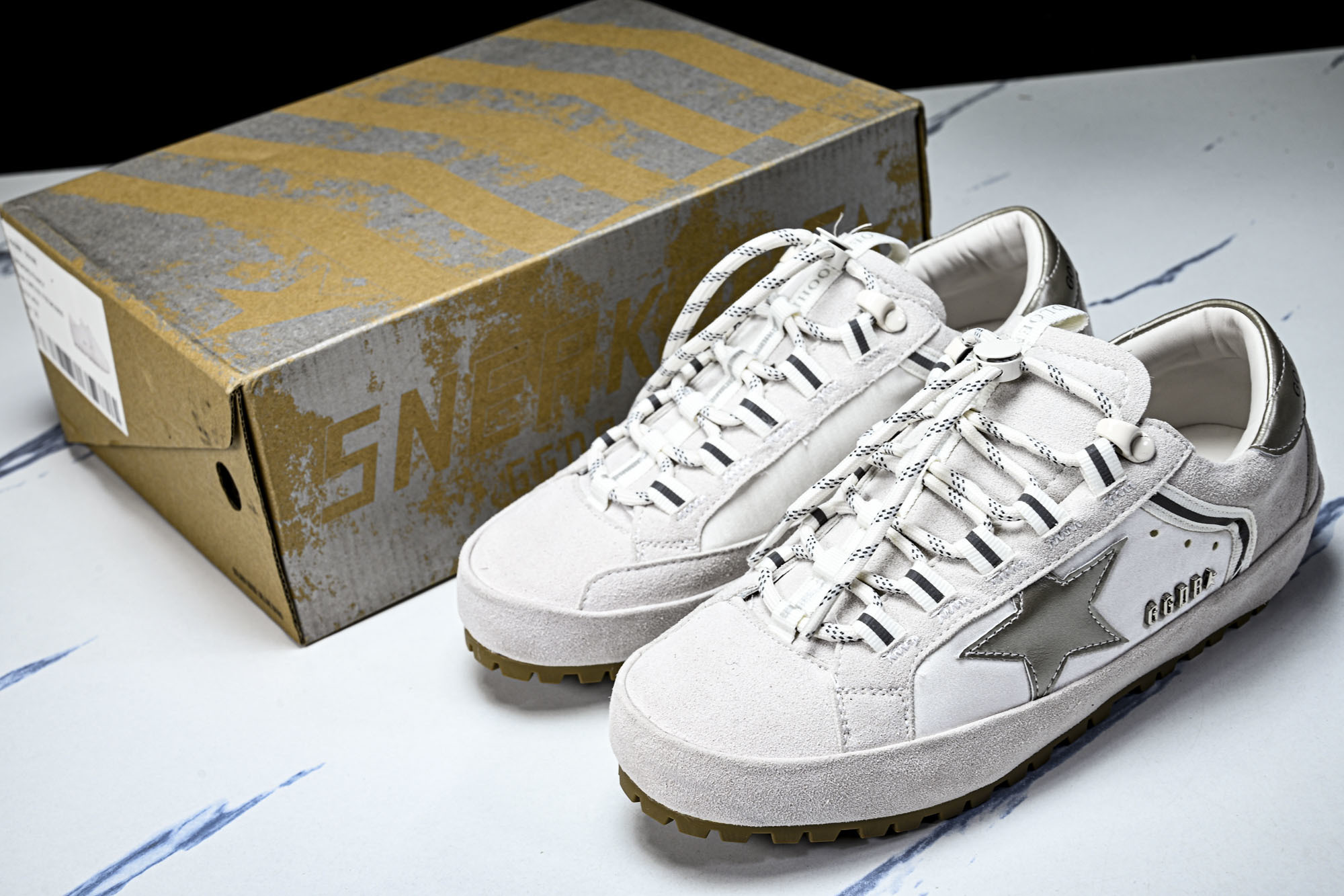 Golden Goose GGDB 麂皮拼接厚底系带休闲鞋女板鞋_CM_1 #YZ006Golden G