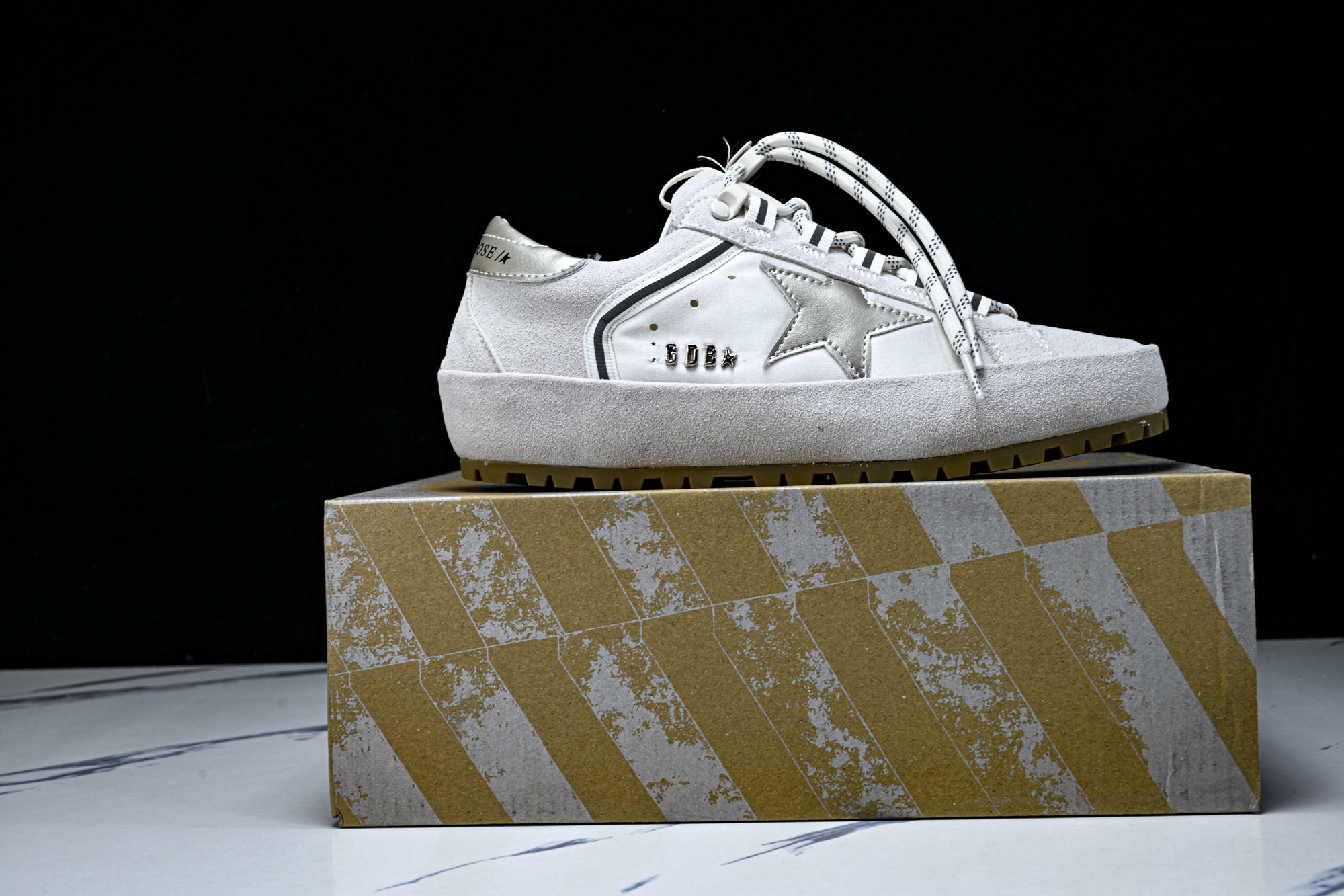 Golden Goose GGDB 麂皮拼接厚底系带休闲鞋女板鞋_CM_1 #YZ006Golden G
