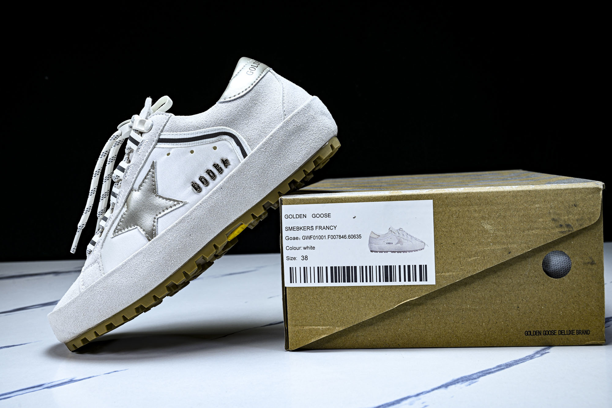 Golden Goose GGDB 麂皮拼接厚底系带休闲鞋女板鞋_CM_1 #YZ006Golden G