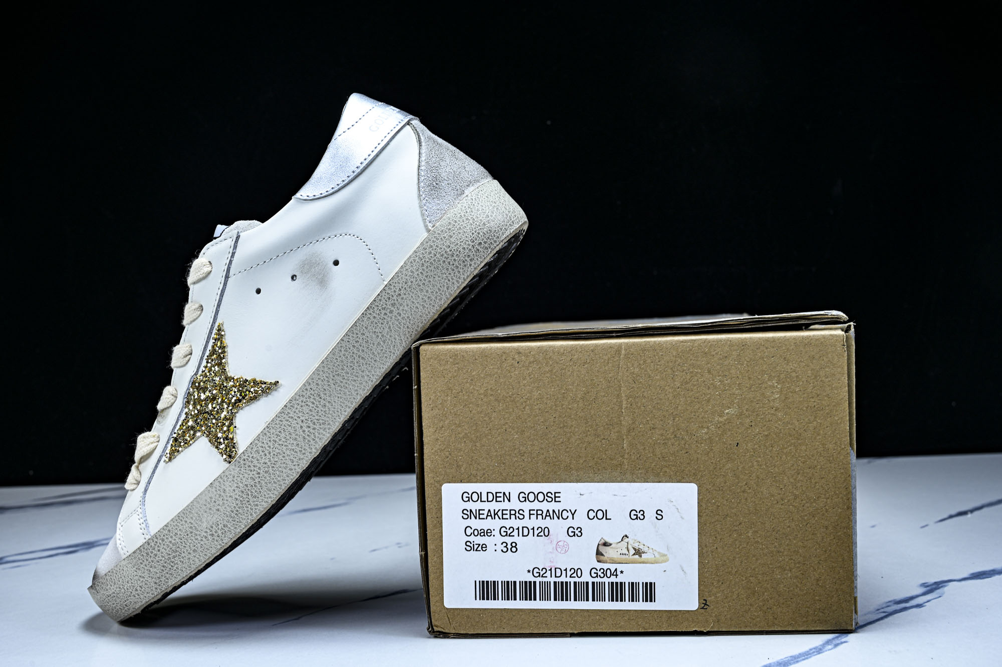 Golden Goose 男女同款Superstar星星低帮休闲鞋脏脏鞋_CM_8 #YZ006超强性价