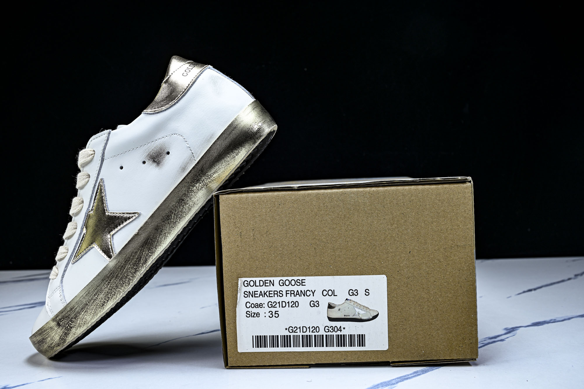 Golden Goose 男女同款Superstar星星低帮休闲鞋脏脏鞋_CM_13 #YZ006超强性