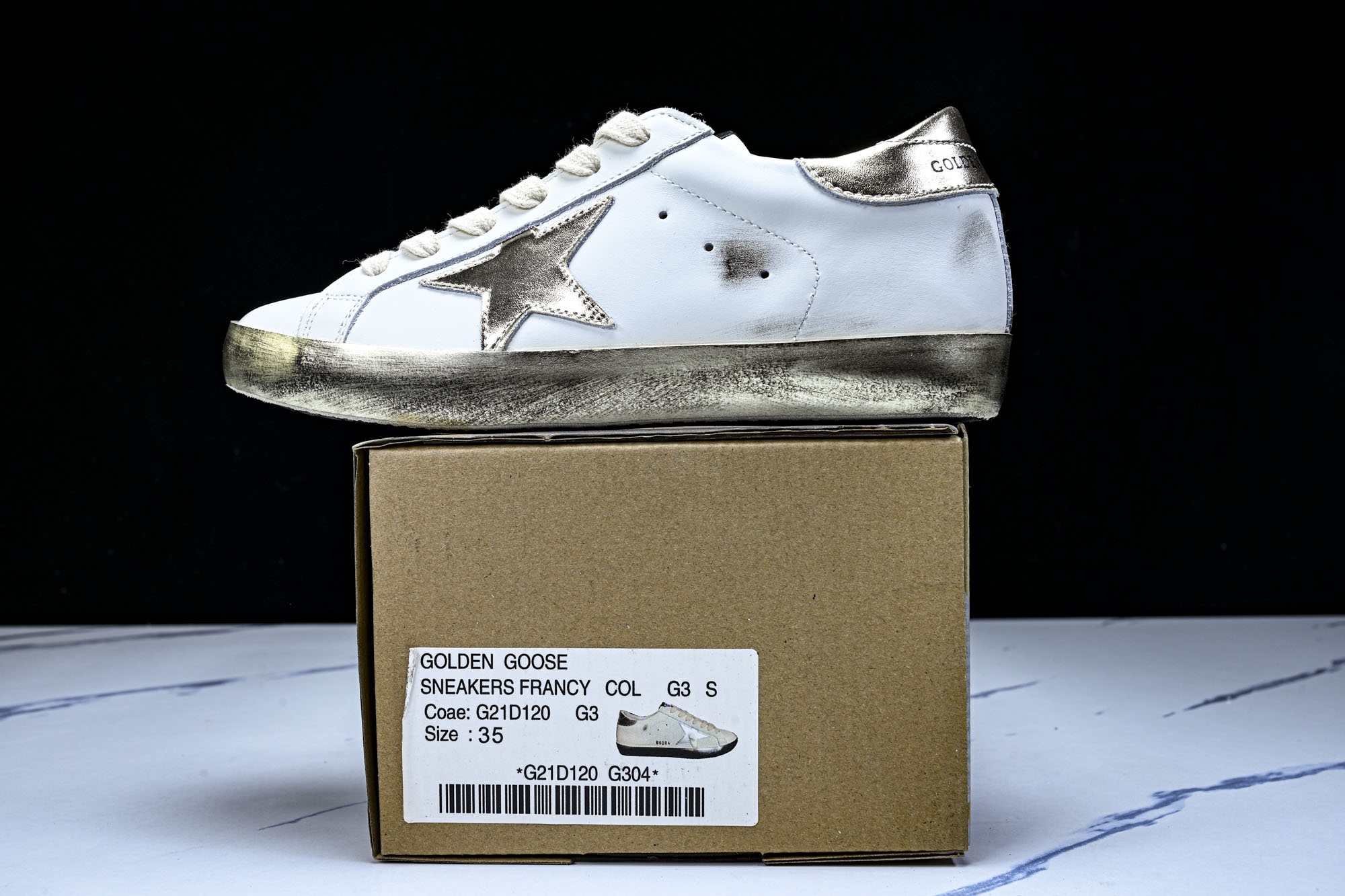 Golden Goose 男女同款Superstar星星低帮休闲鞋脏脏鞋_CM_13 #YZ006超强性