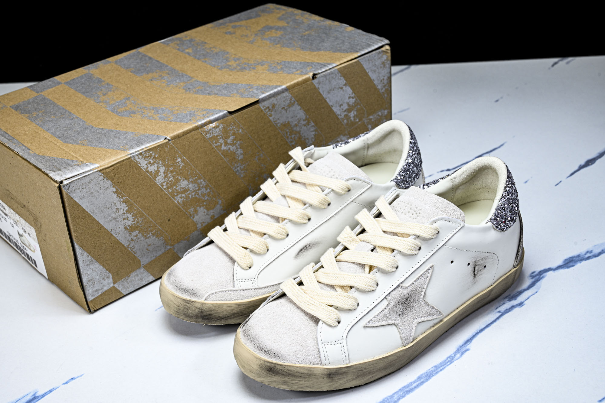 Golden Goose 男女同款Superstar星星低帮休闲鞋脏脏鞋_CM_15 #YZ006超强性