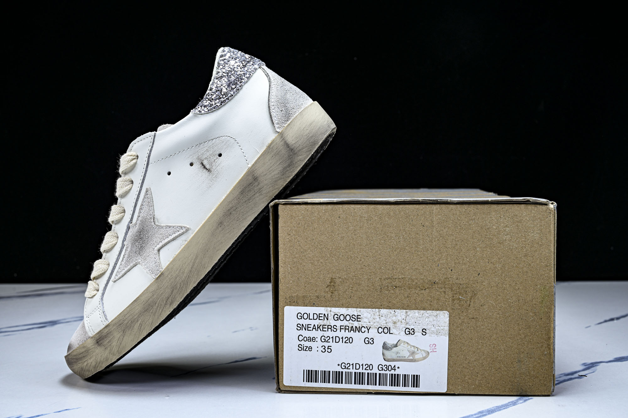 Golden Goose 男女同款Superstar星星低帮休闲鞋脏脏鞋_CM_15 #YZ006超强性