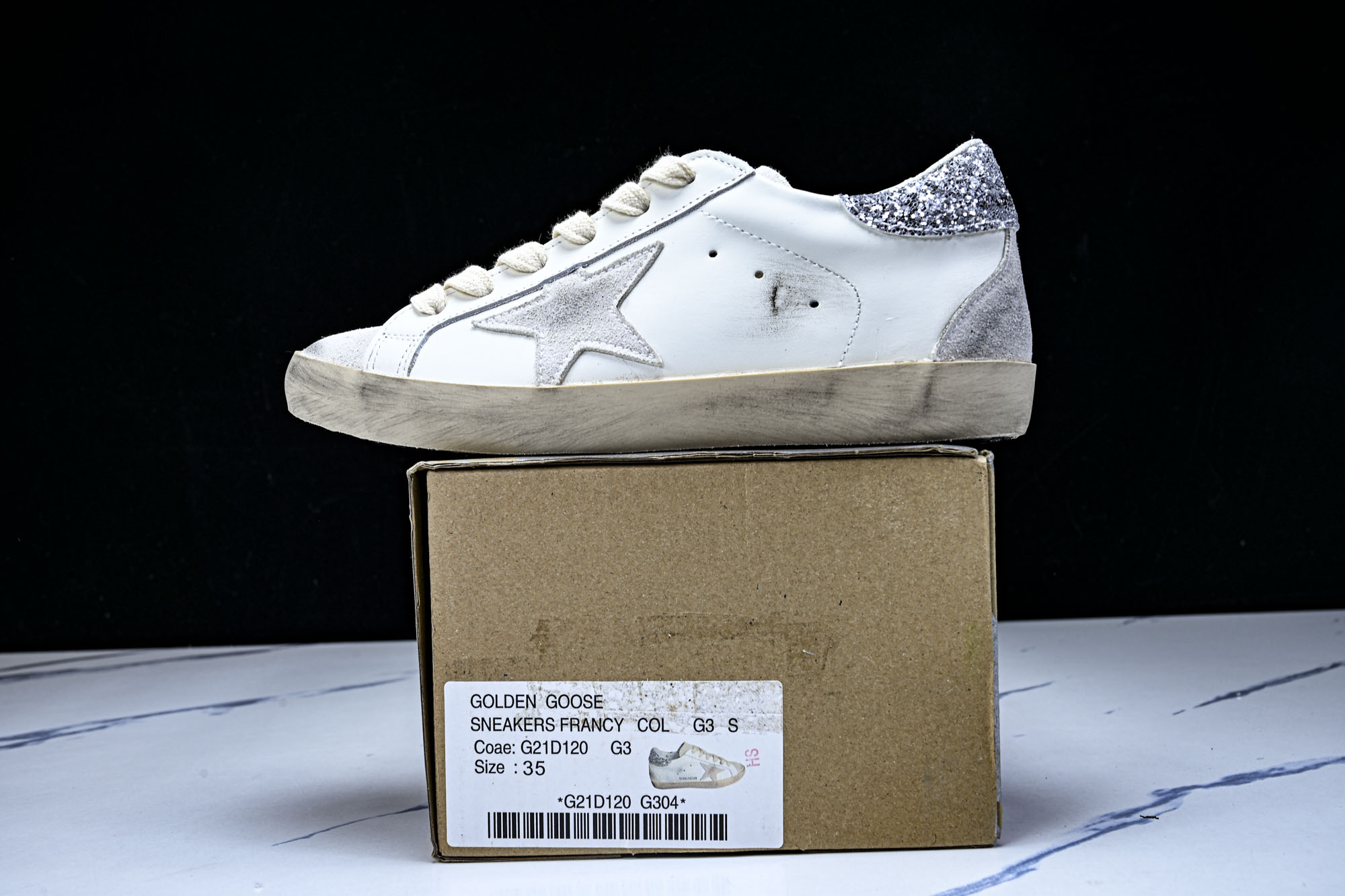 Golden Goose 男女同款Superstar星星低帮休闲鞋脏脏鞋_CM_15 #YZ006超强性