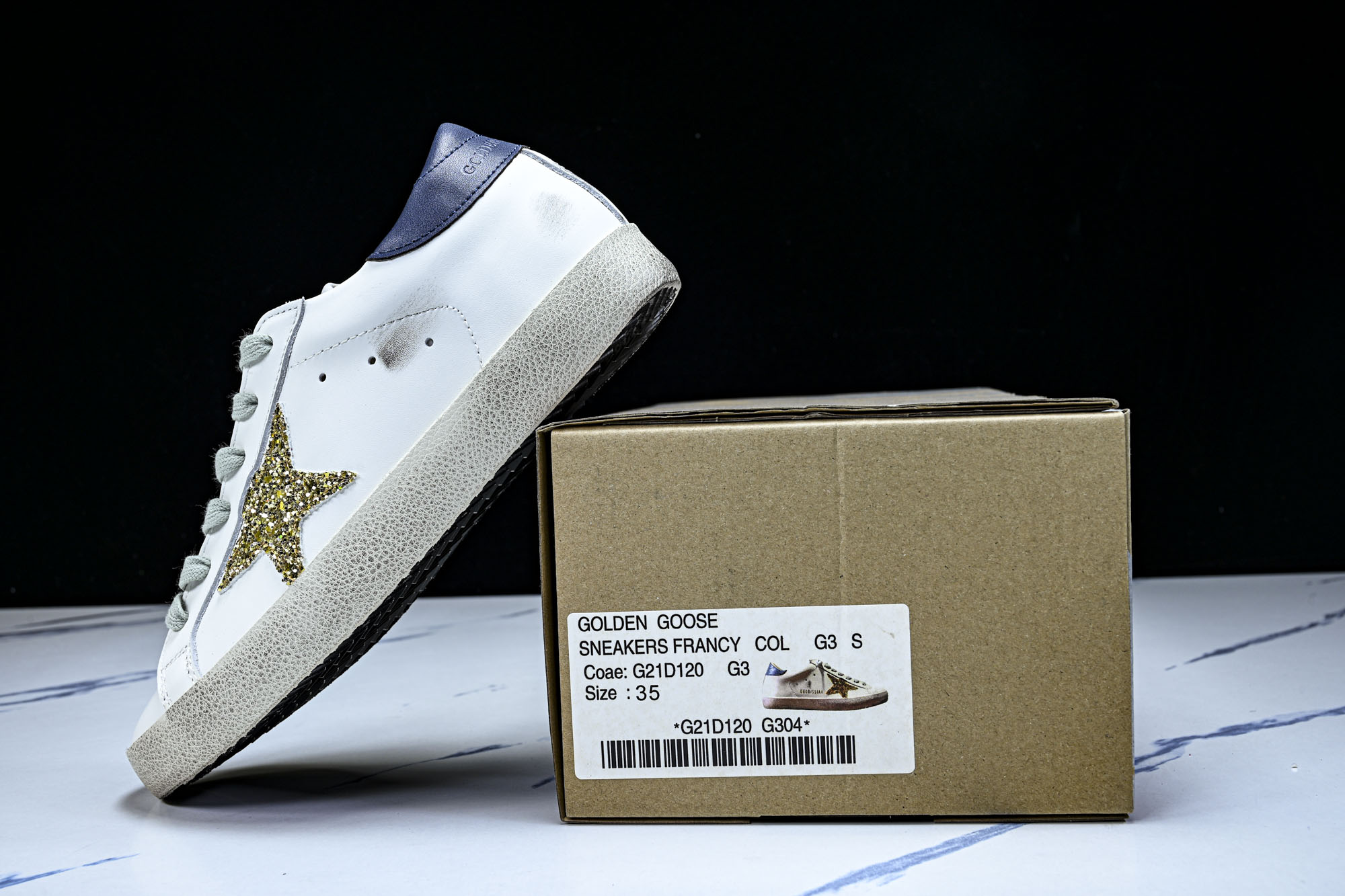 Golden Goose 男女同款Superstar星星低帮休闲鞋脏脏鞋_CM_17 #YZ006超强性