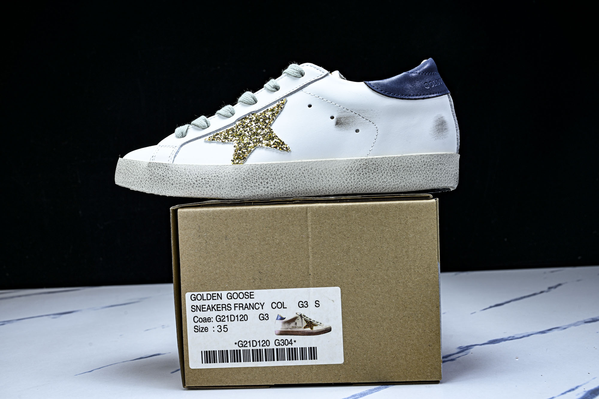Golden Goose 男女同款Superstar星星低帮休闲鞋脏脏鞋_CM_17 #YZ006超强性