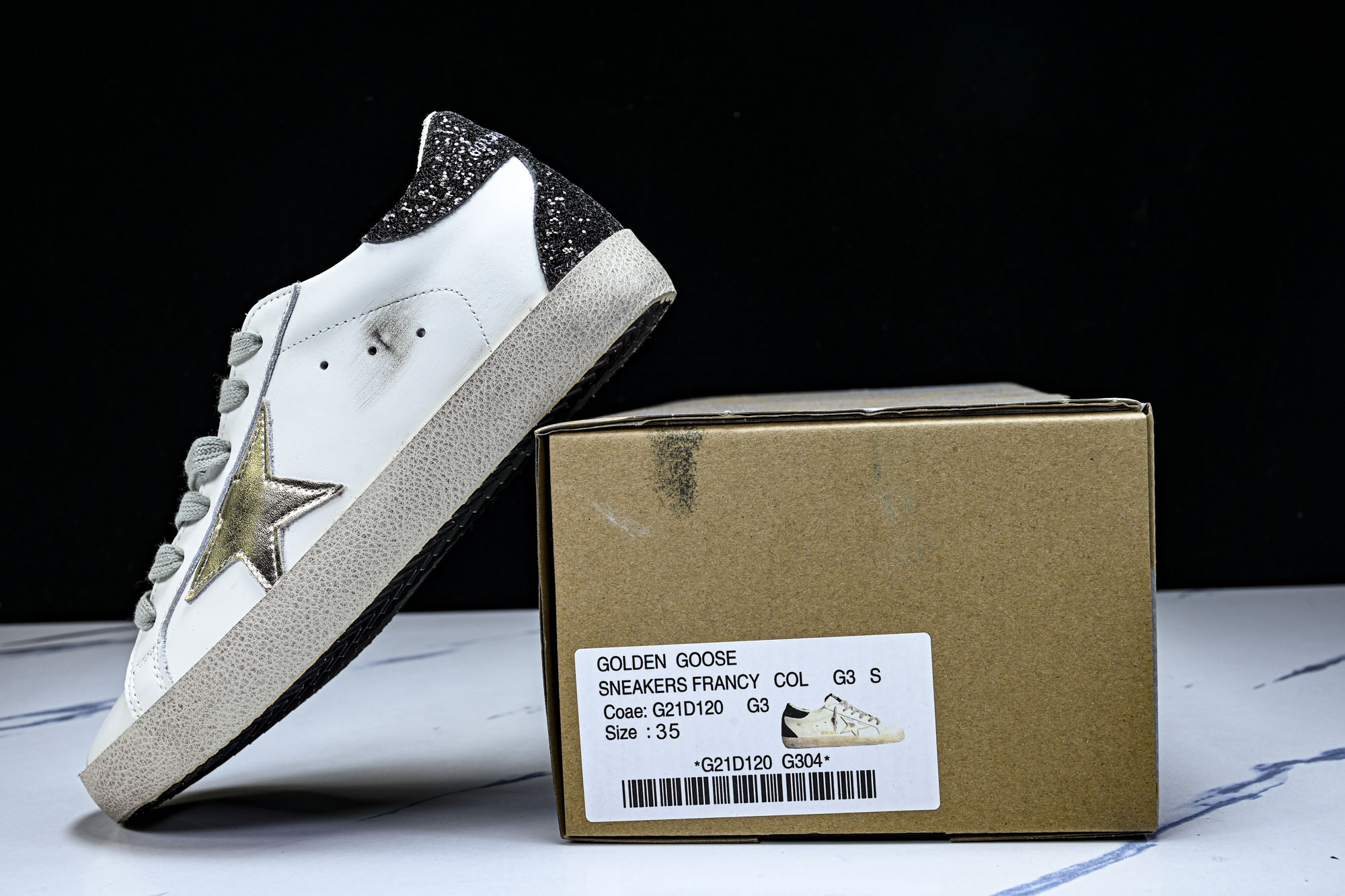 Golden Goose 男女同款Superstar星星低帮休闲鞋脏脏鞋_CM_18 #YZ006超强性