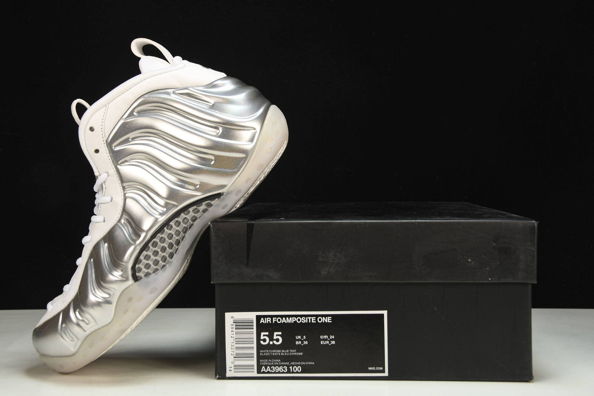 NK Air Foamposite One WMNS Chrome 白银喷泡 AA3963-10038.