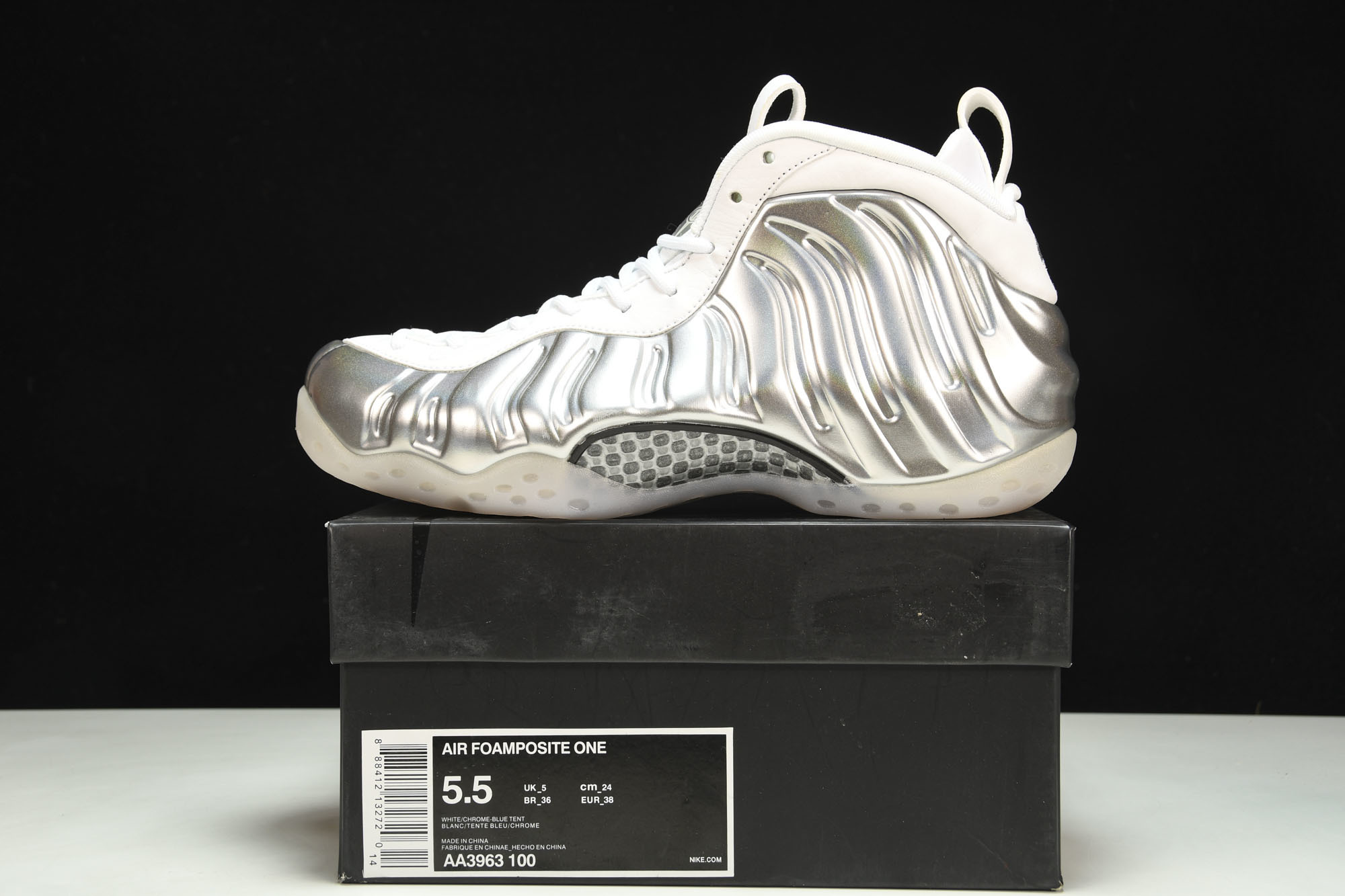 NK Air Foamposite One WMNS Chrome 白银喷泡 AA3963-10038.