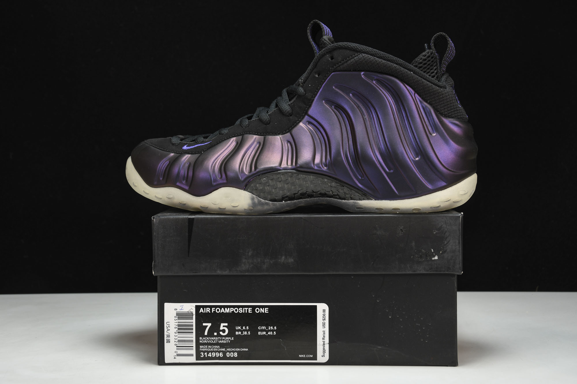NK Air Foamposite One 茄子喷 紫喷 -00838.5 39 41 42 42.5 