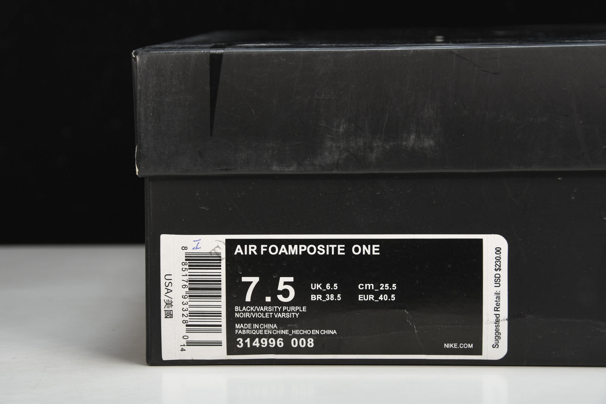 NK Air Foamposite One 茄子喷 紫喷 -00838.5 39 41 42 42.5 