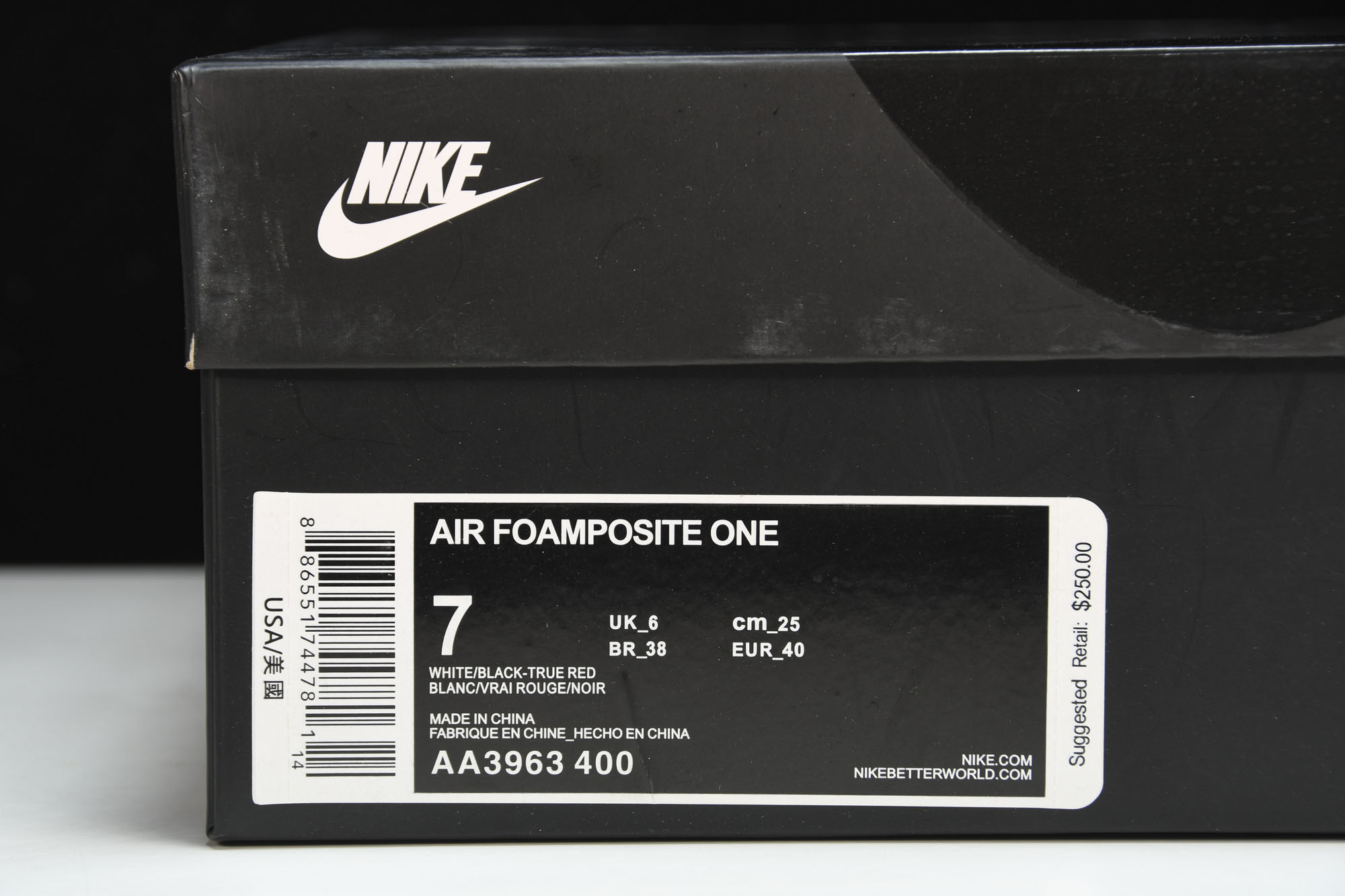 NK Air Foamposite One 黑曜石 隐形人喷 AA3963-40038.5 39 41 