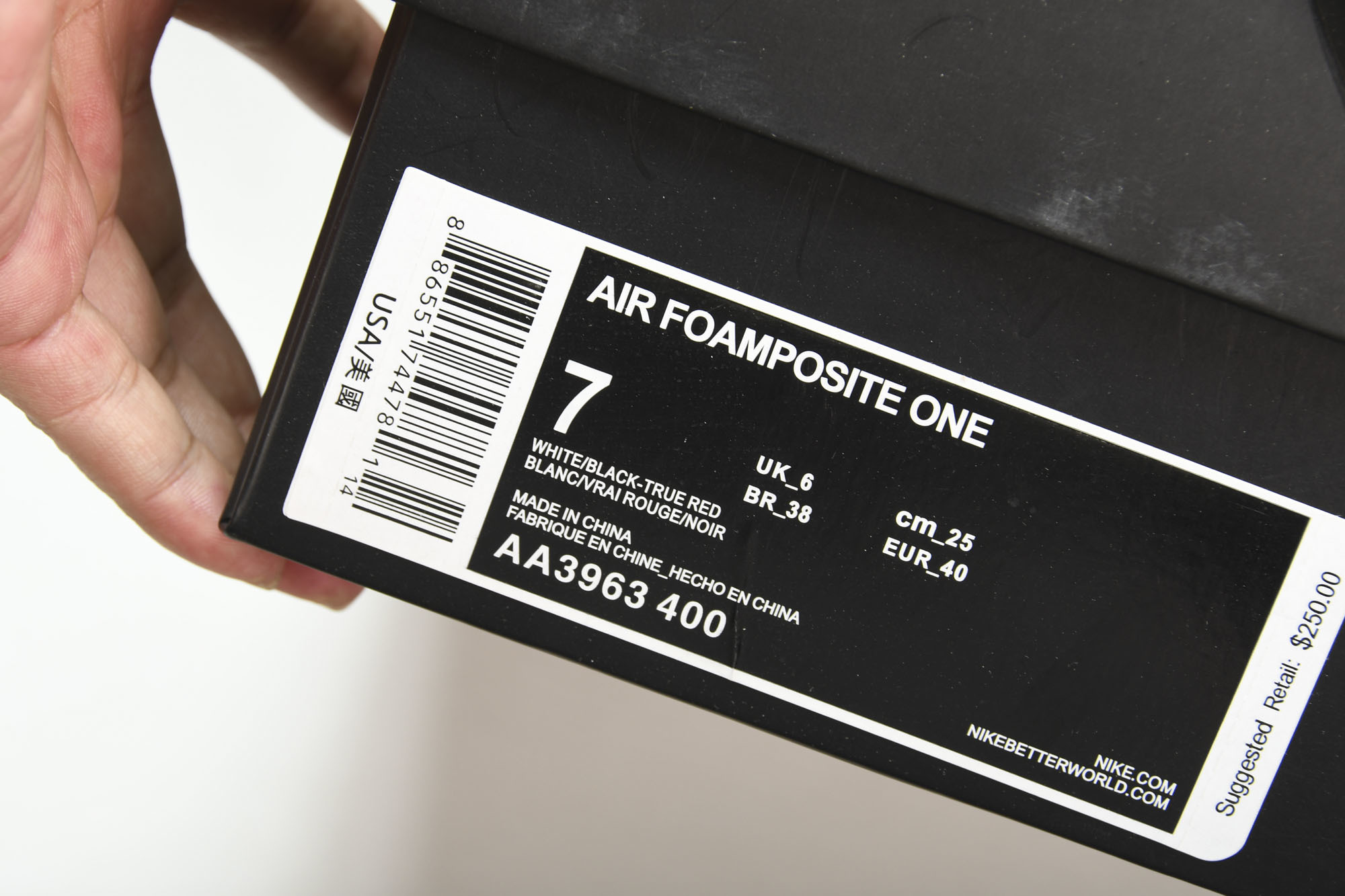 NK Air Foamposite One 黑曜石 隐形人喷 AA3963-40038.5 39 41 