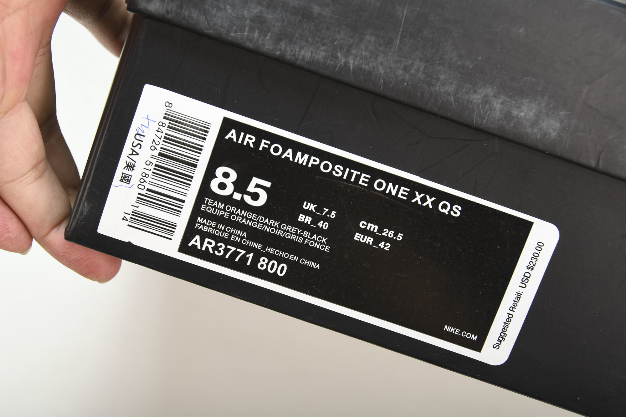 NK Air Foamposite One 银河喷2.0 星云喷 AR3771-80038.5 39 4