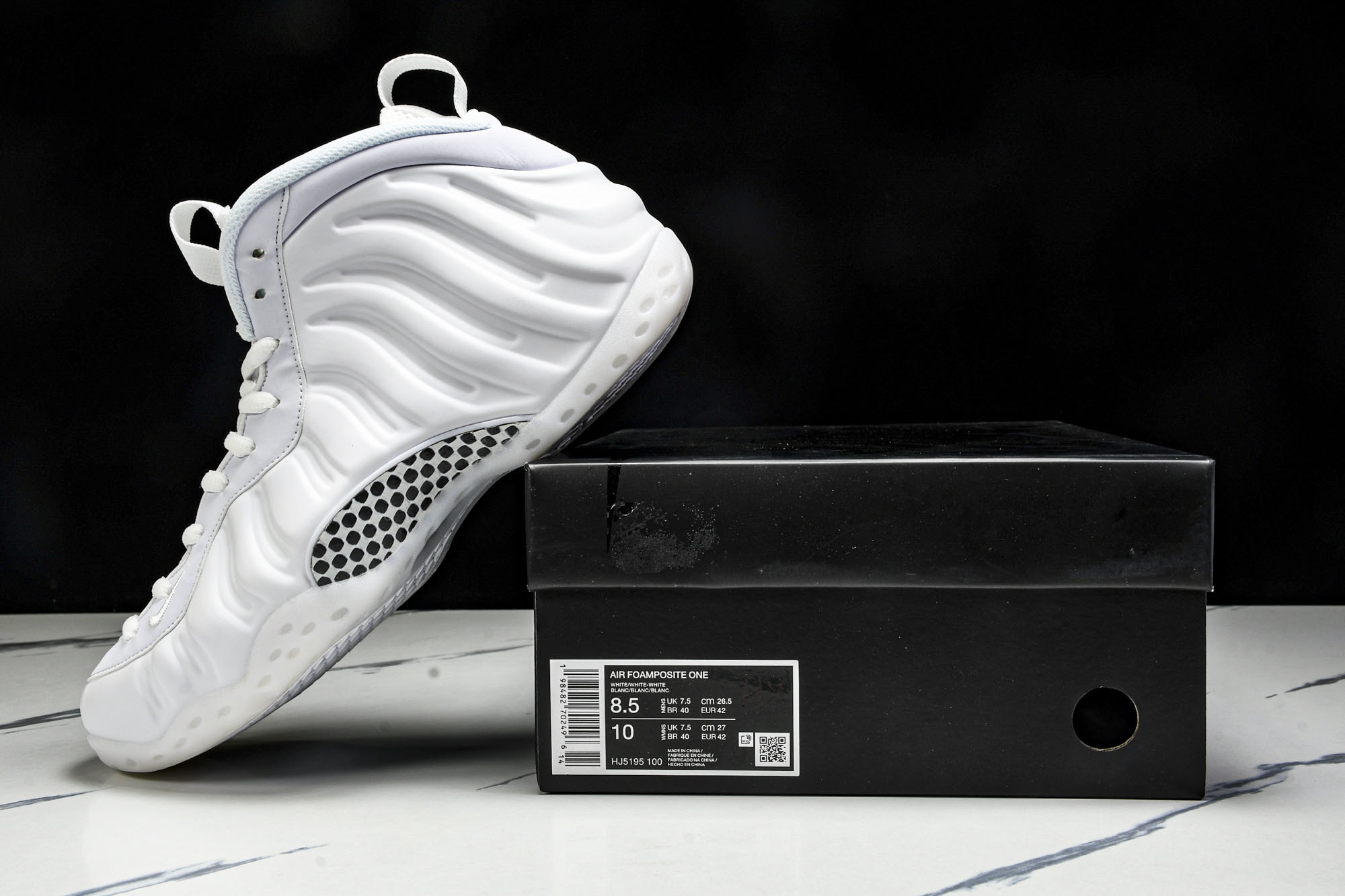 NK Air Foamposite One “Triple White” 舒适百搭 防滑耐磨 中帮 复古