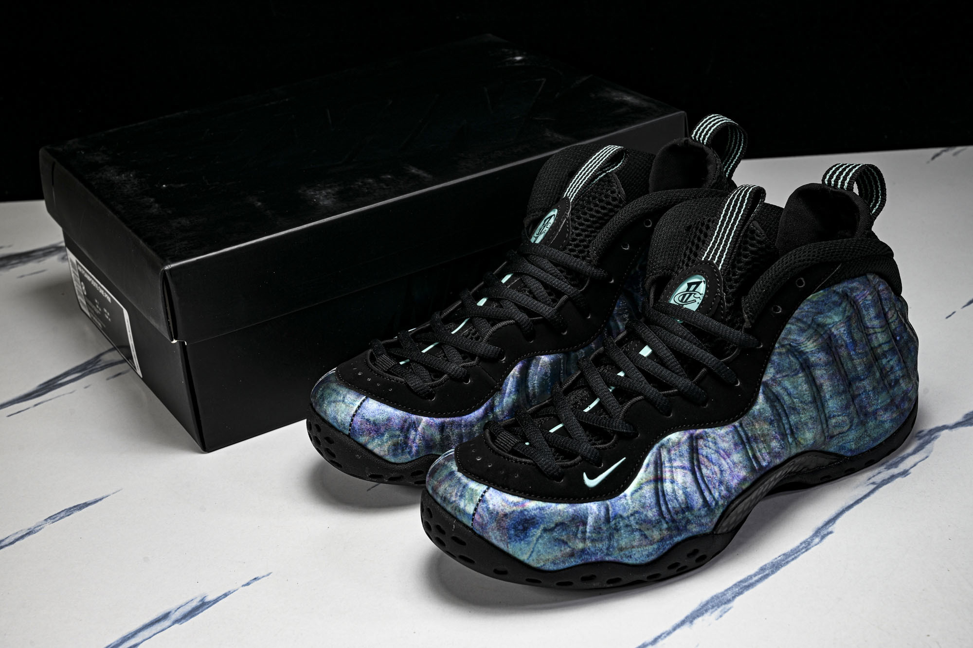 NK 耐克 AIR FOAMPOSITE ONE PRM 男士减震支撑中帮运动复古篮球鞋 009产品品控