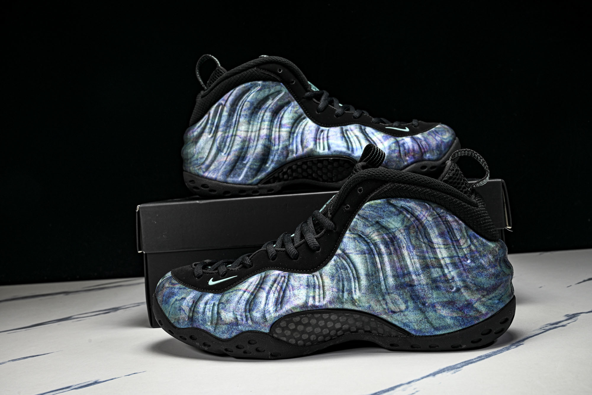 NK 耐克 AIR FOAMPOSITE ONE PRM 男士减震支撑中帮运动复古篮球鞋 009产品品控