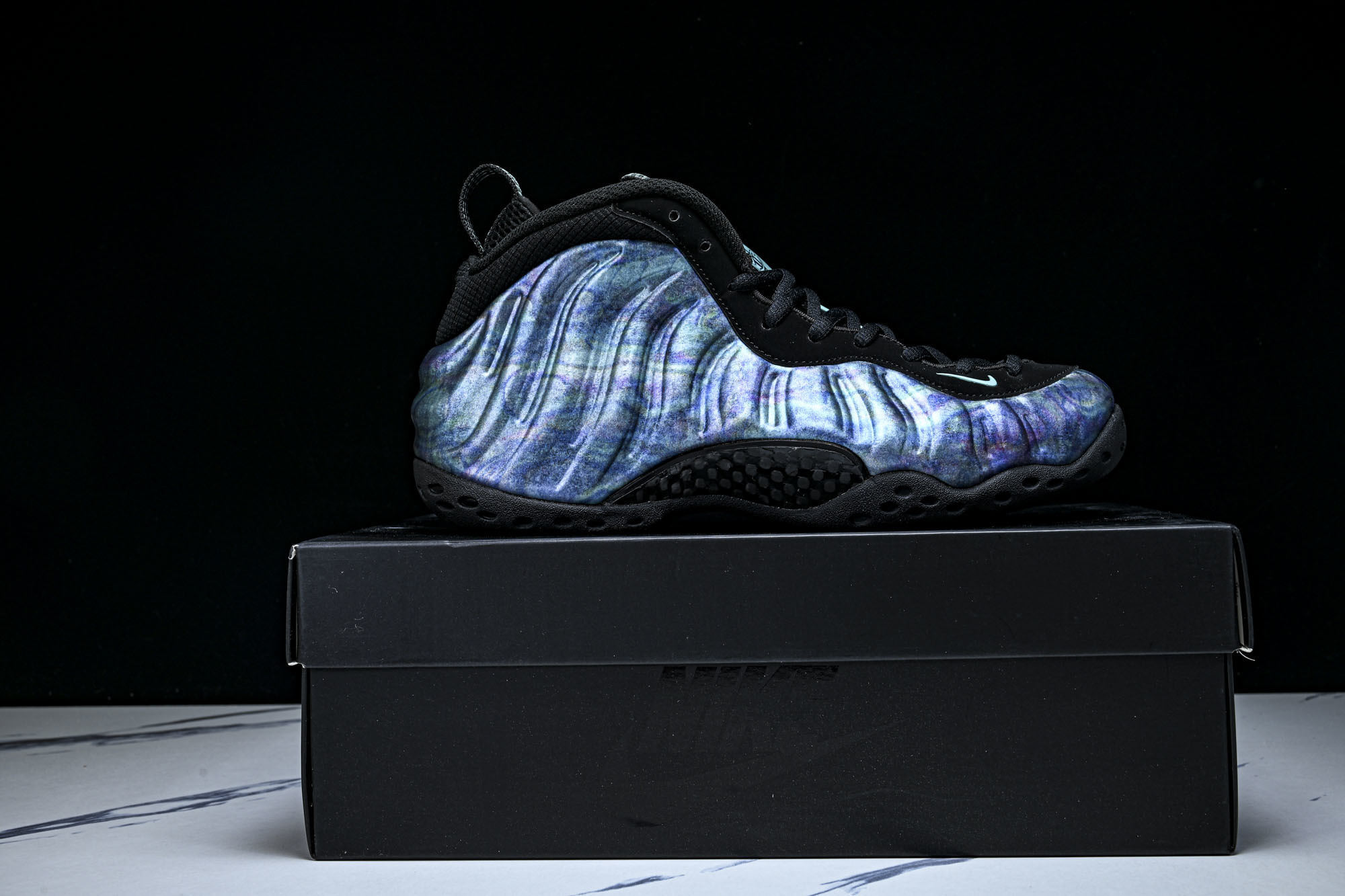 NK 耐克 AIR FOAMPOSITE ONE PRM 男士减震支撑中帮运动复古篮球鞋 009产品品控