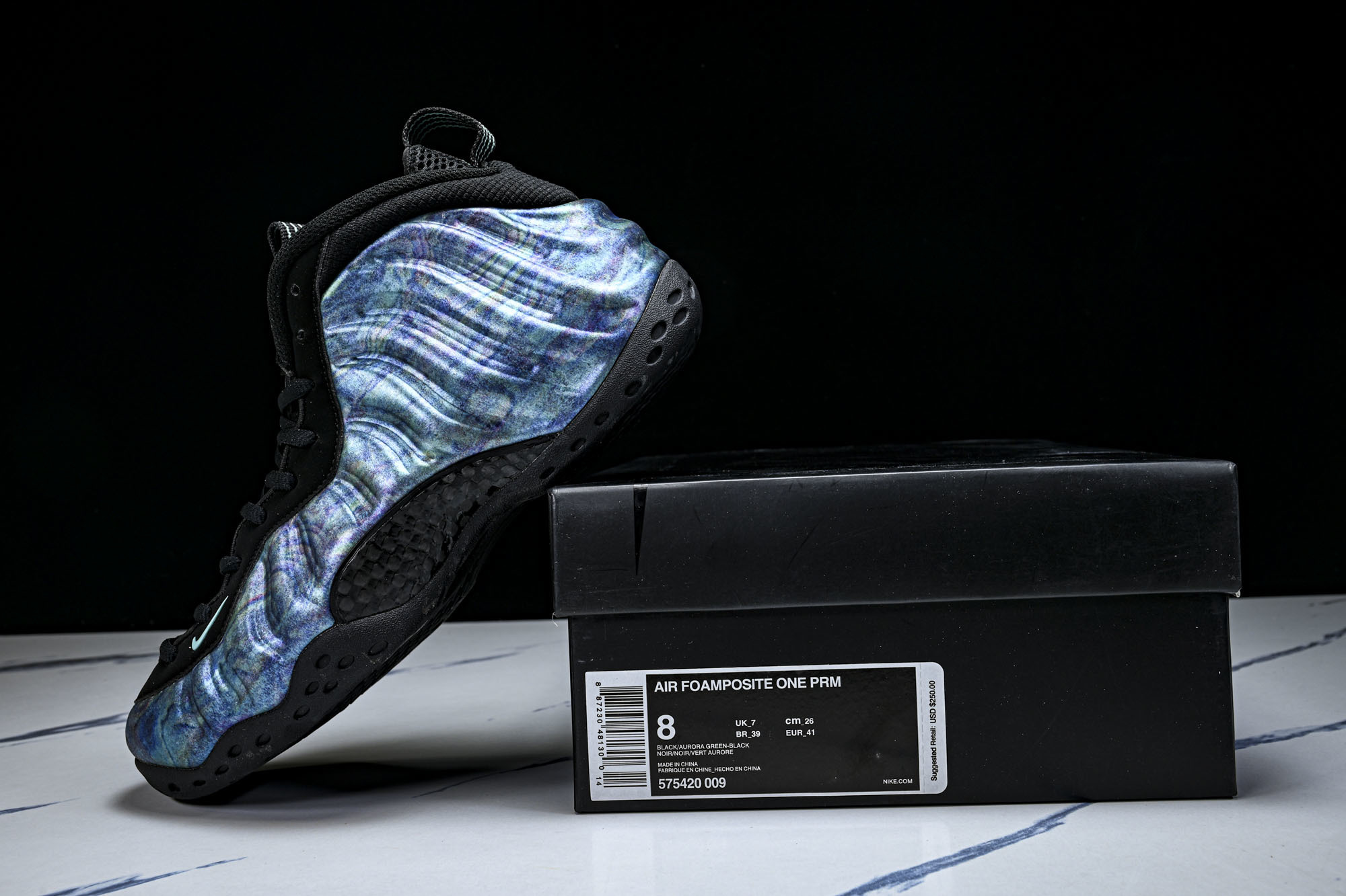 NK 耐克 AIR FOAMPOSITE ONE PRM 男士减震支撑中帮运动复古篮球鞋 009产品品控
