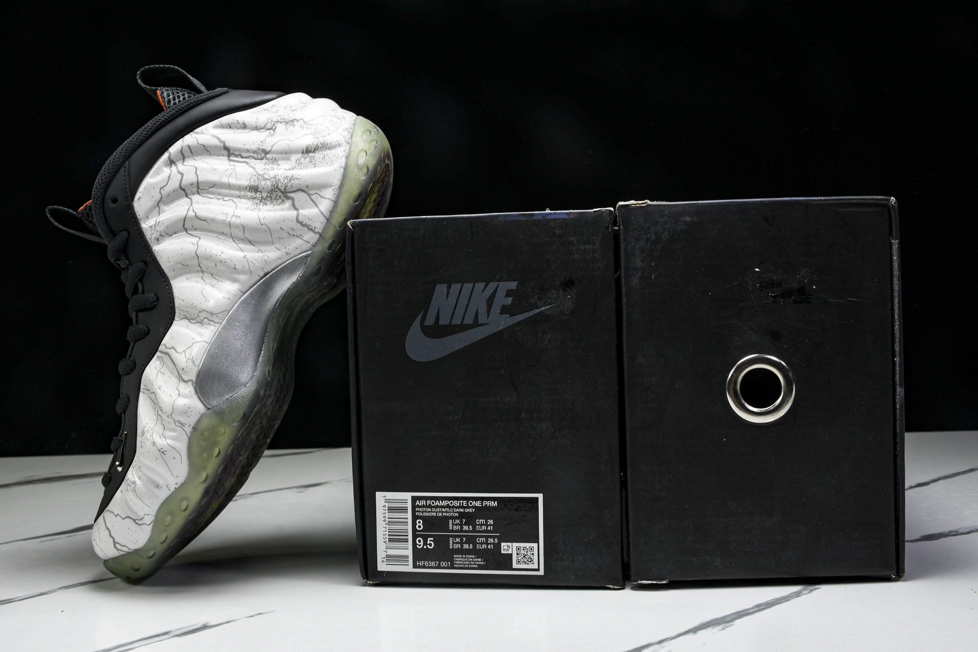 NK Air Foamposite One Big Bang 钱掌喷泡 白灰黑 HF6367 00140