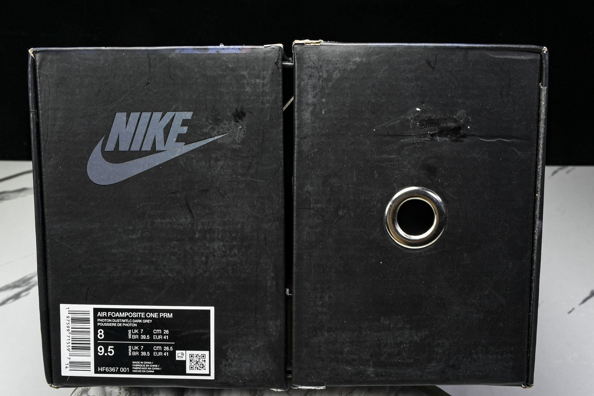 NK Air Foamposite One Big Bang 钱掌喷泡 白灰黑 HF6367 00140