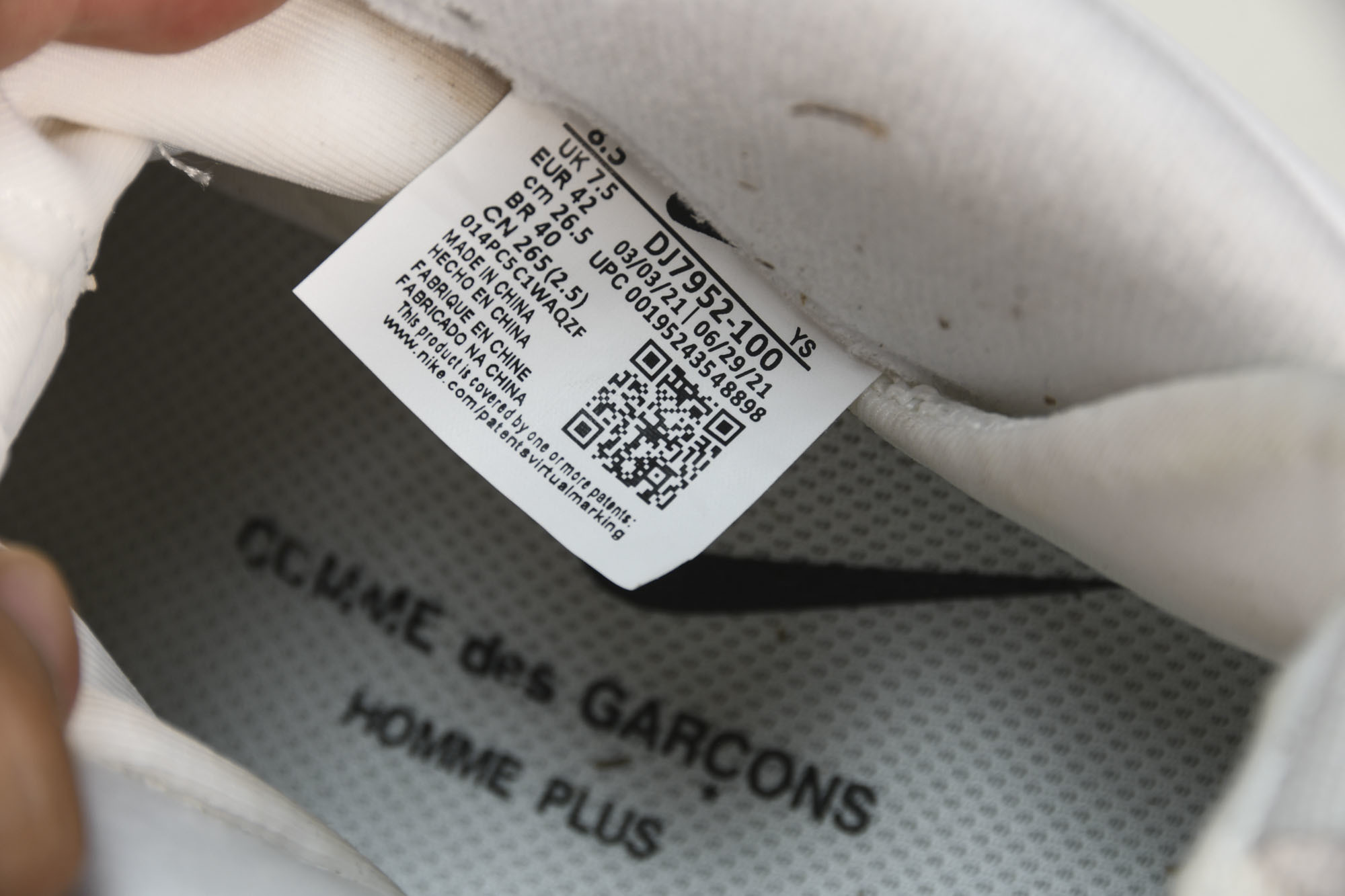 NK Air Foamposite One CDG联名 白色喷 DJ7952-10038.5 39 41