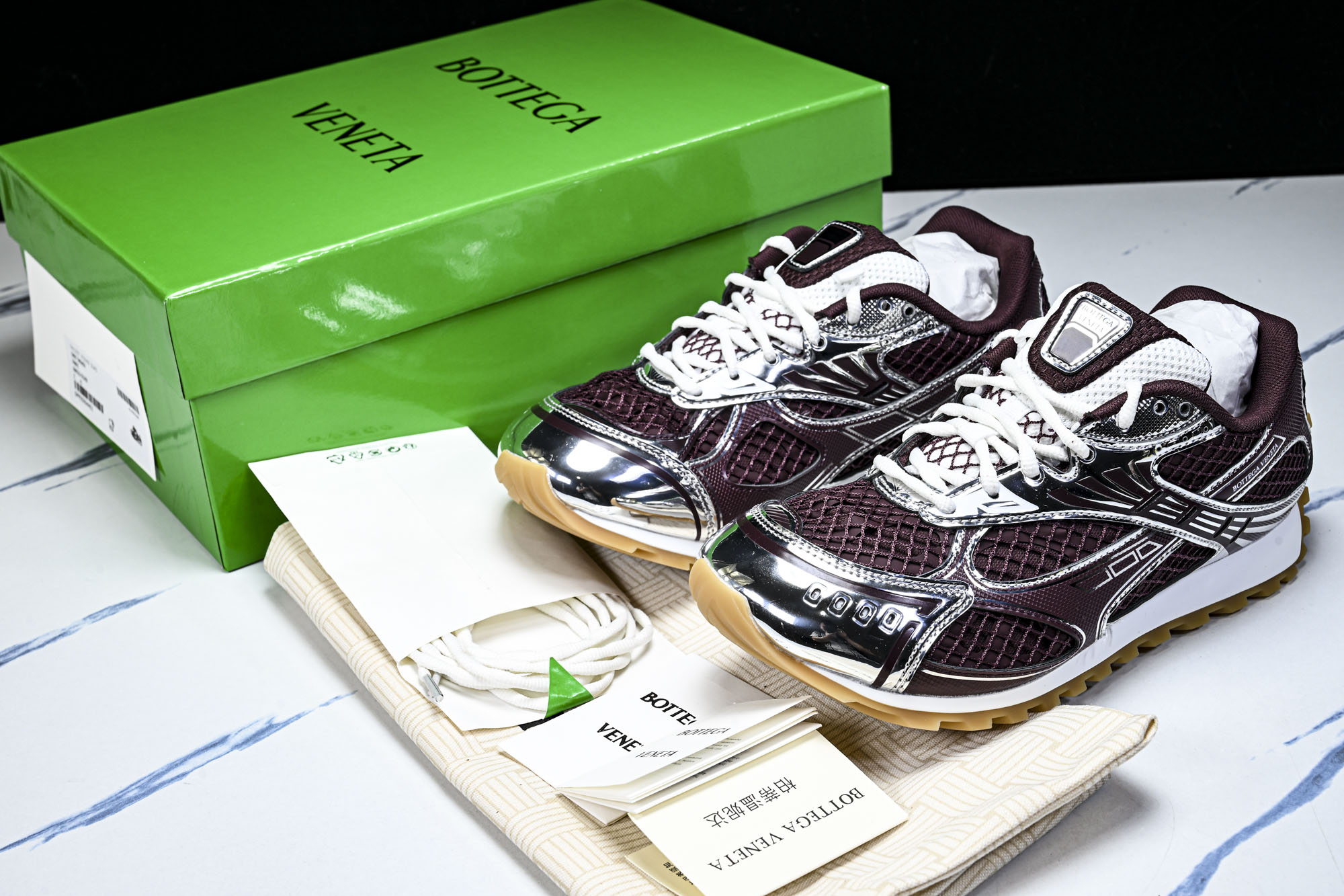 Bottega Veneta 葆蝶家男女士织物系带圆头运动鞋_CM_1 #YZ00435 36 37.5