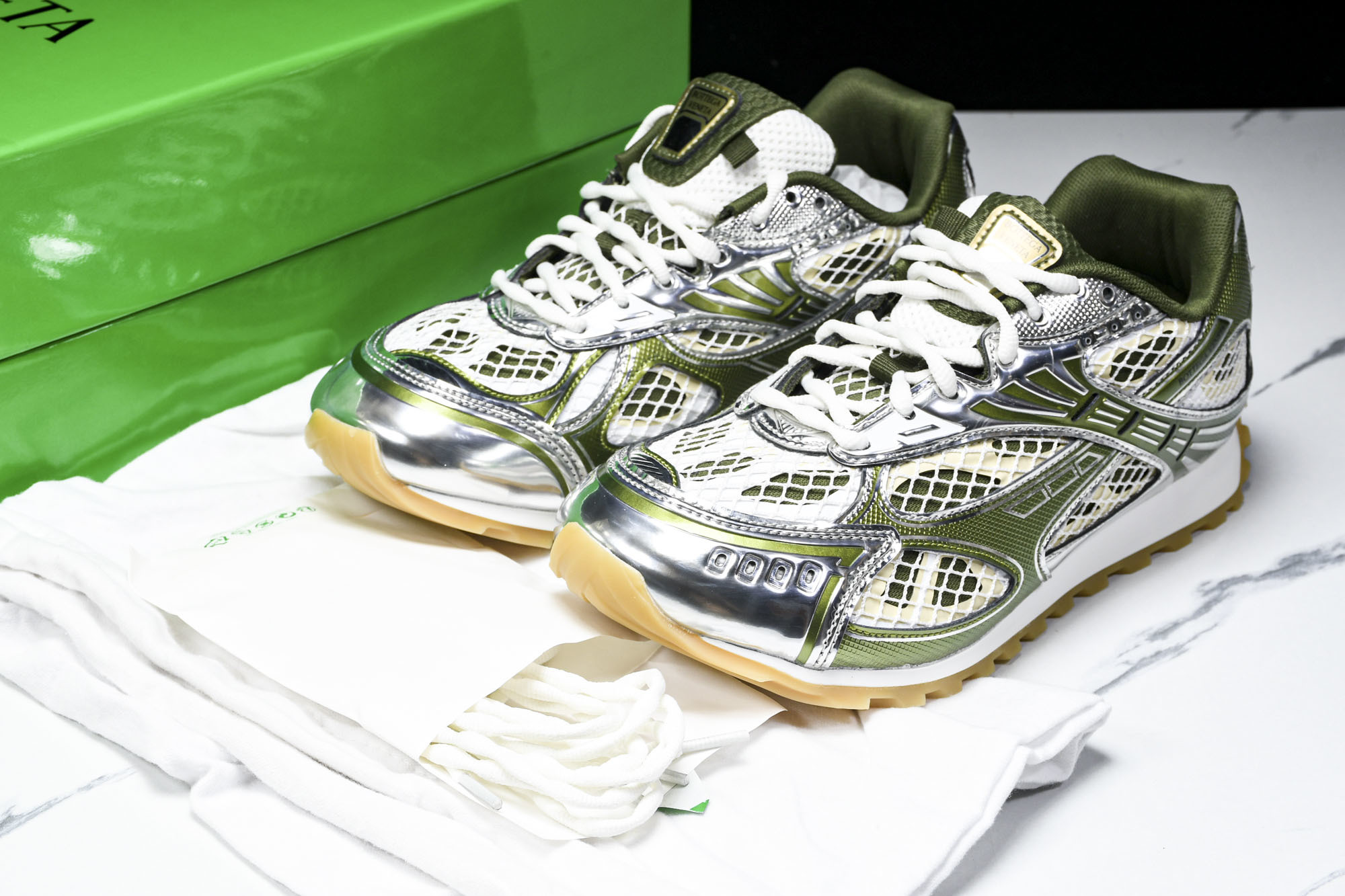 Bottega Veneta 葆蝶家男女士织物系带圆头运动鞋_CM_2(2) #YZ00435 36 3