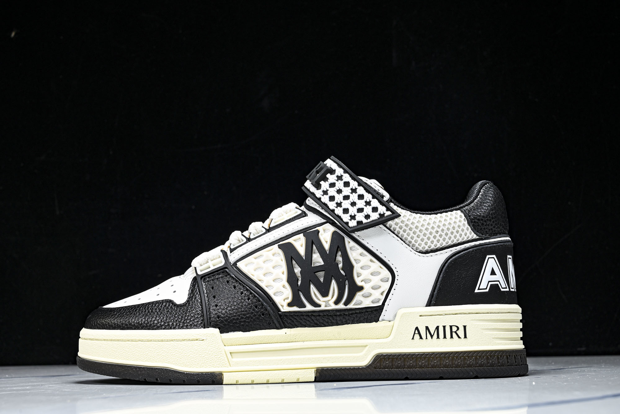 AMIRI 新品 2026早春新品男士皮革黑色白色 MA SKYLINE运动鞋_CM_1 YZ#023-