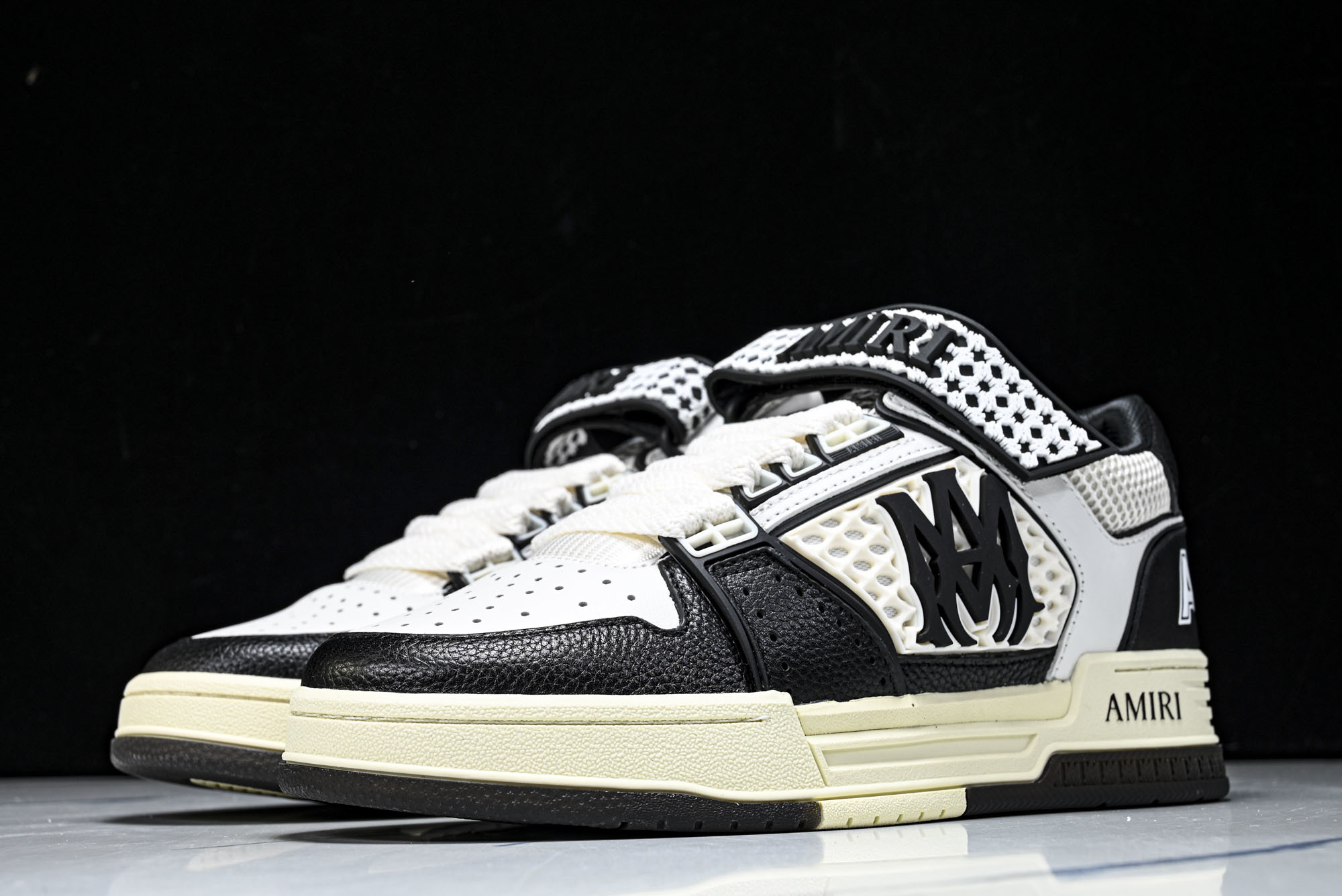 AMIRI 新品 2026早春新品男士皮革黑色白色 MA SKYLINE运动鞋_CM_1 YZ#023-