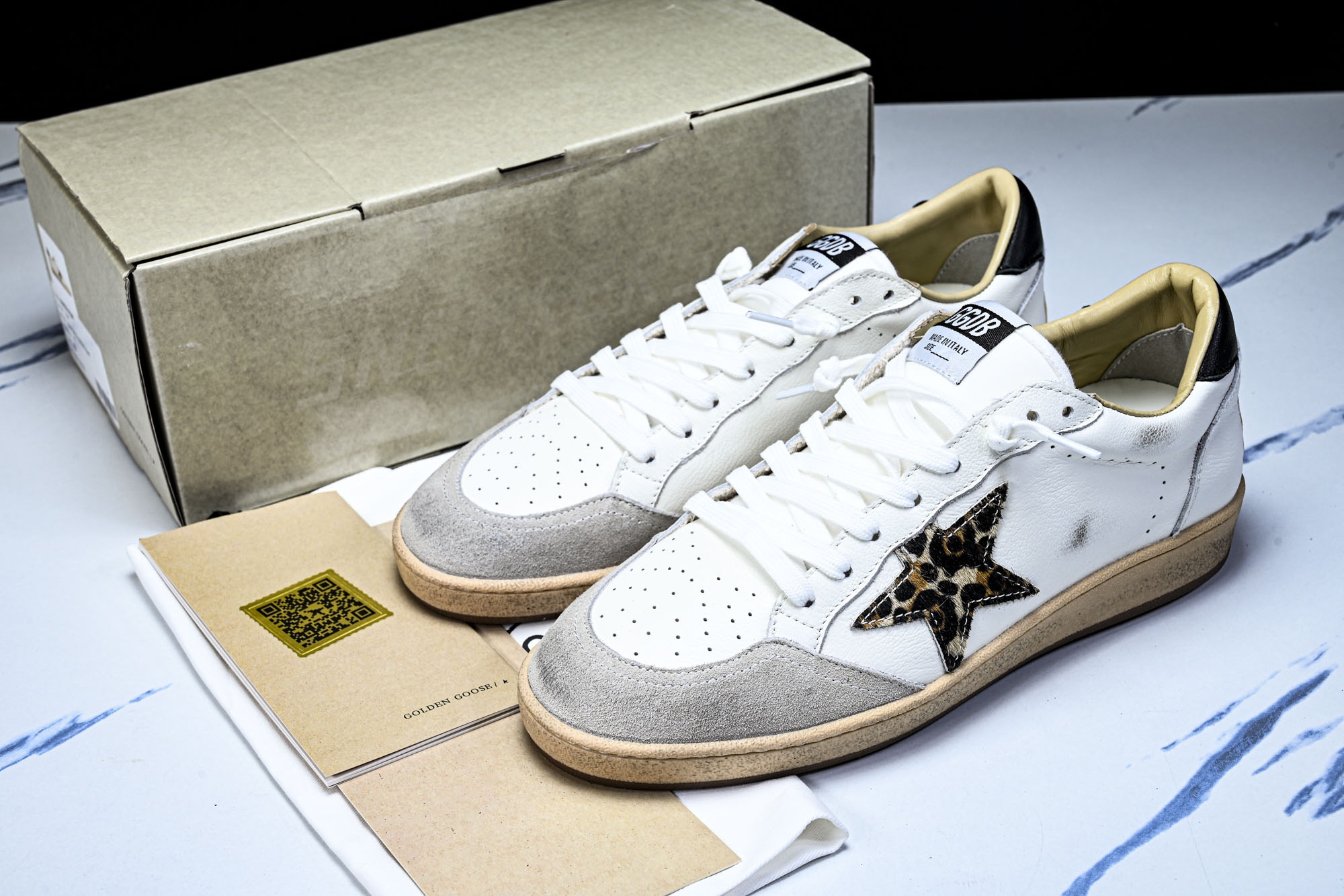 Golden Goose Ball Star 低帮休闲板鞋 GGDB小脏鞋 棕白 钻尾 #YZ006海淘