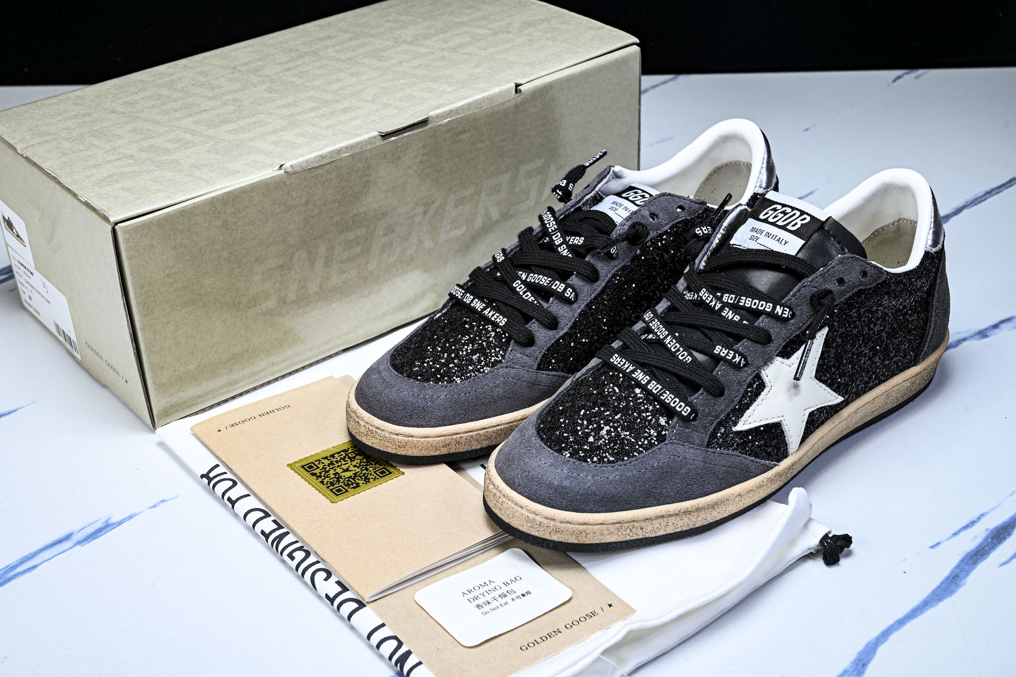 Golden Goose Ball Star 低帮休闲板鞋 GGDB小脏鞋 灰黑白 #YZ006海淘代购