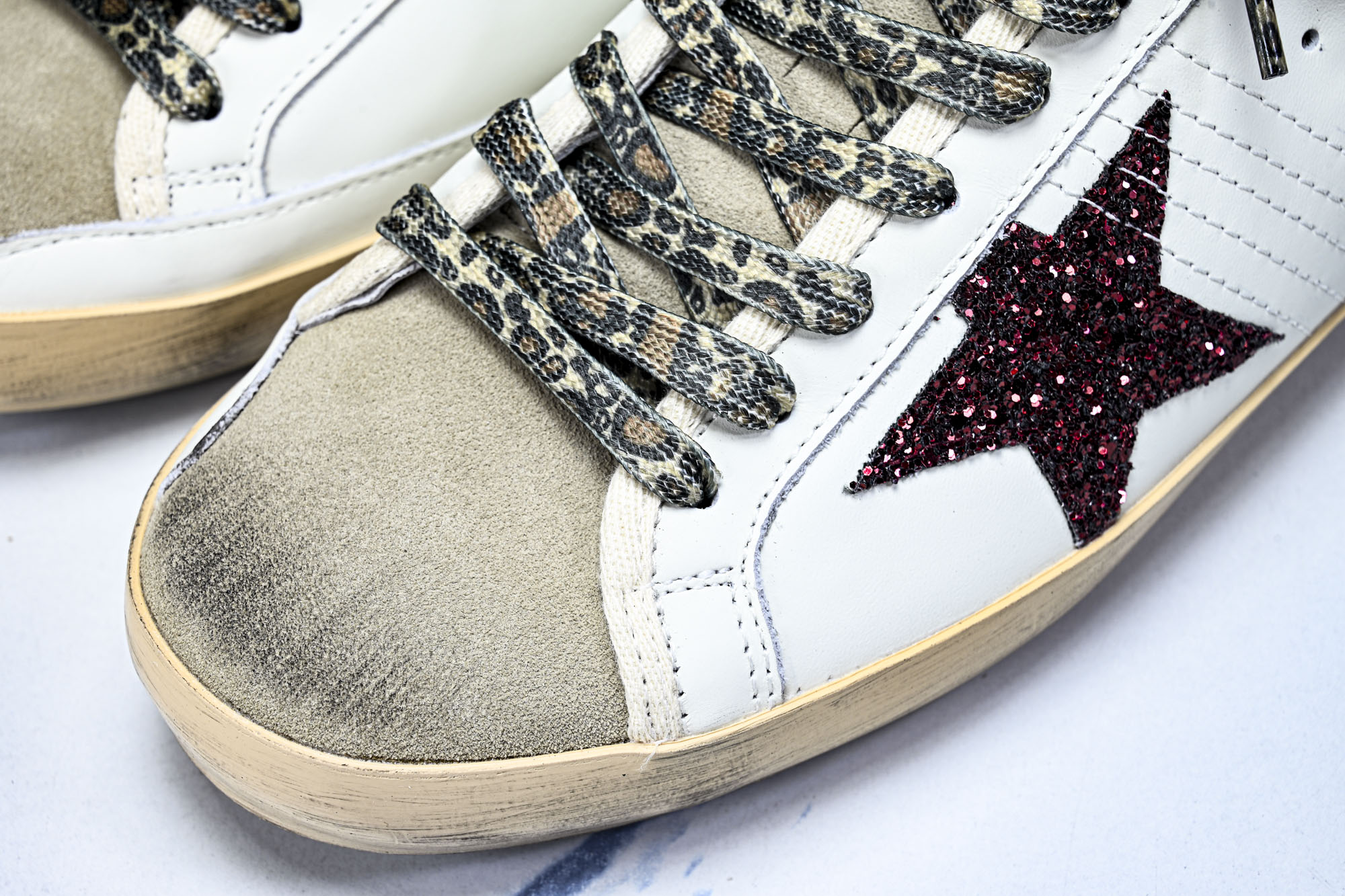 Golden Goose Ball Star 低帮休闲板鞋 GGDB小脏鞋 白棕 豹纹星 #YZ006海