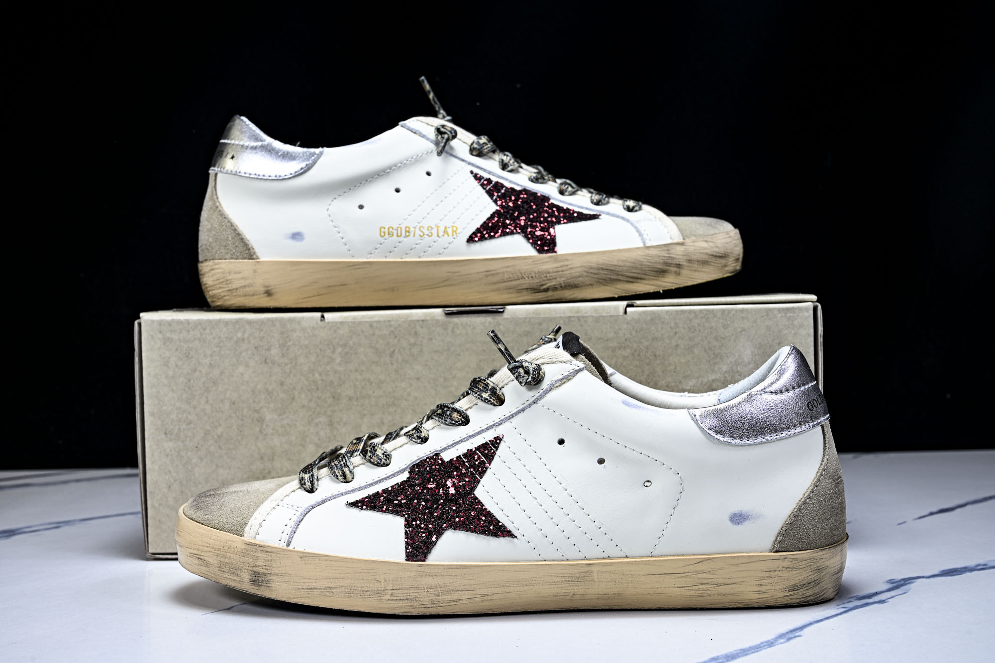 Golden Goose Ball Star 低帮休闲板鞋 GGDB小脏鞋 白棕 豹纹星 #YZ006海