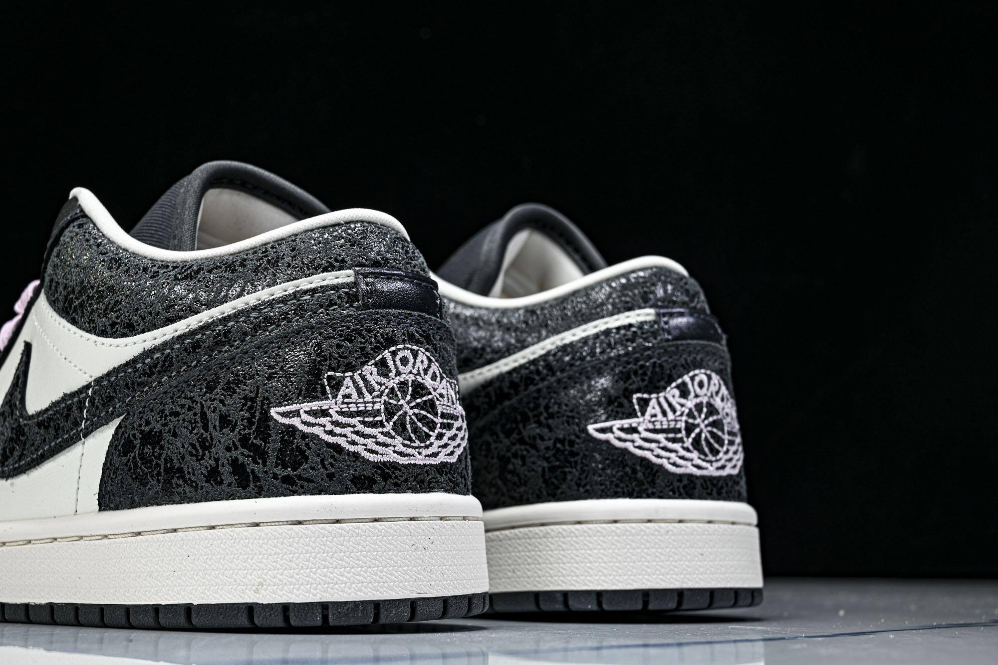 Air Jordan 1 Low AJ1 乔1爆裂纹黑白 低帮复古文化篮球鞋 II0595-001 #Y