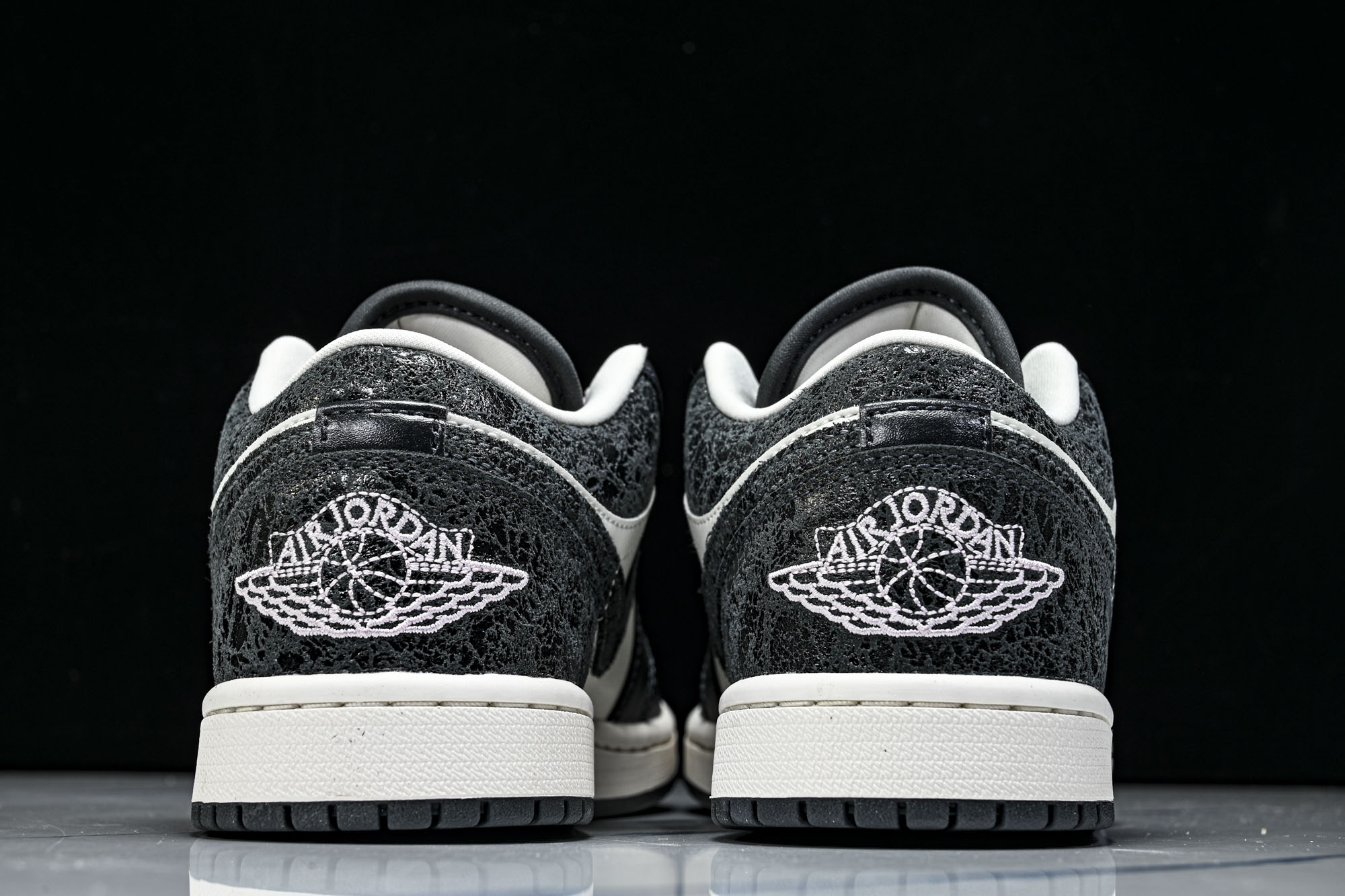 Air Jordan 1 Low AJ1 乔1爆裂纹黑白 低帮复古文化篮球鞋 II0595-001 #Y