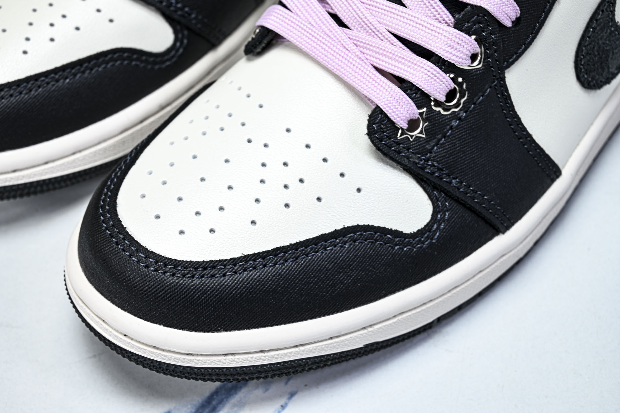 Air Jordan 1 Low AJ1 乔1爆裂纹黑白 低帮复古文化篮球鞋 II0595-001 #Y