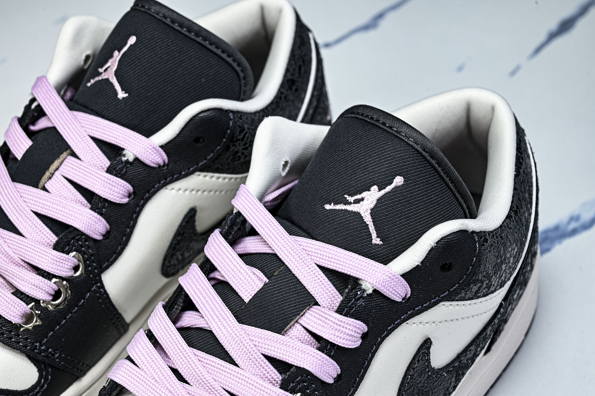 Air Jordan 1 Low AJ1 乔1爆裂纹黑白 低帮复古文化篮球鞋 II0595-001 #Y
