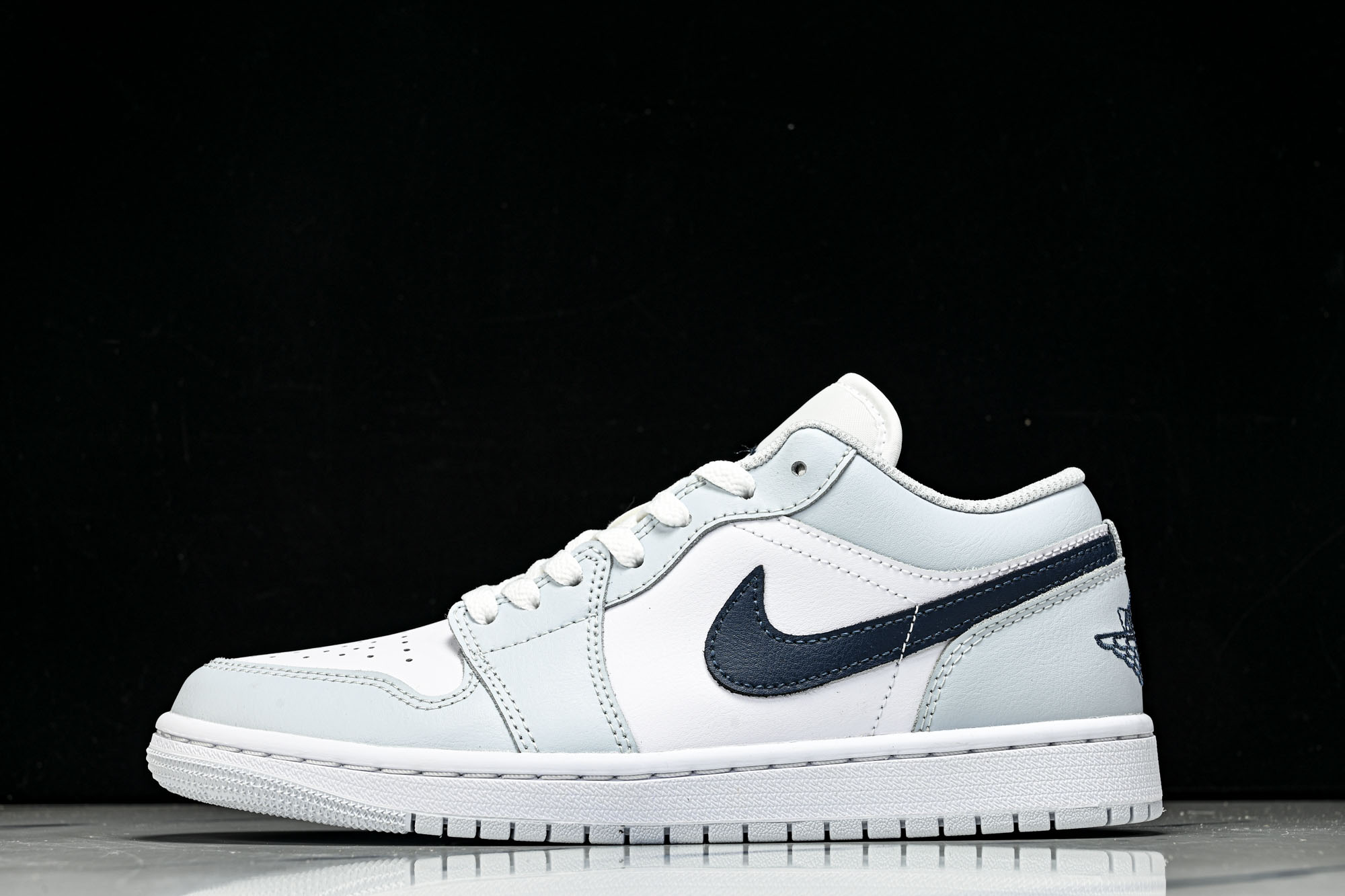 Air Jordan 1 Low AJ1 乔1白灰蓝勾 低帮复古文化篮球鞋 -400 #YZ010CJ版